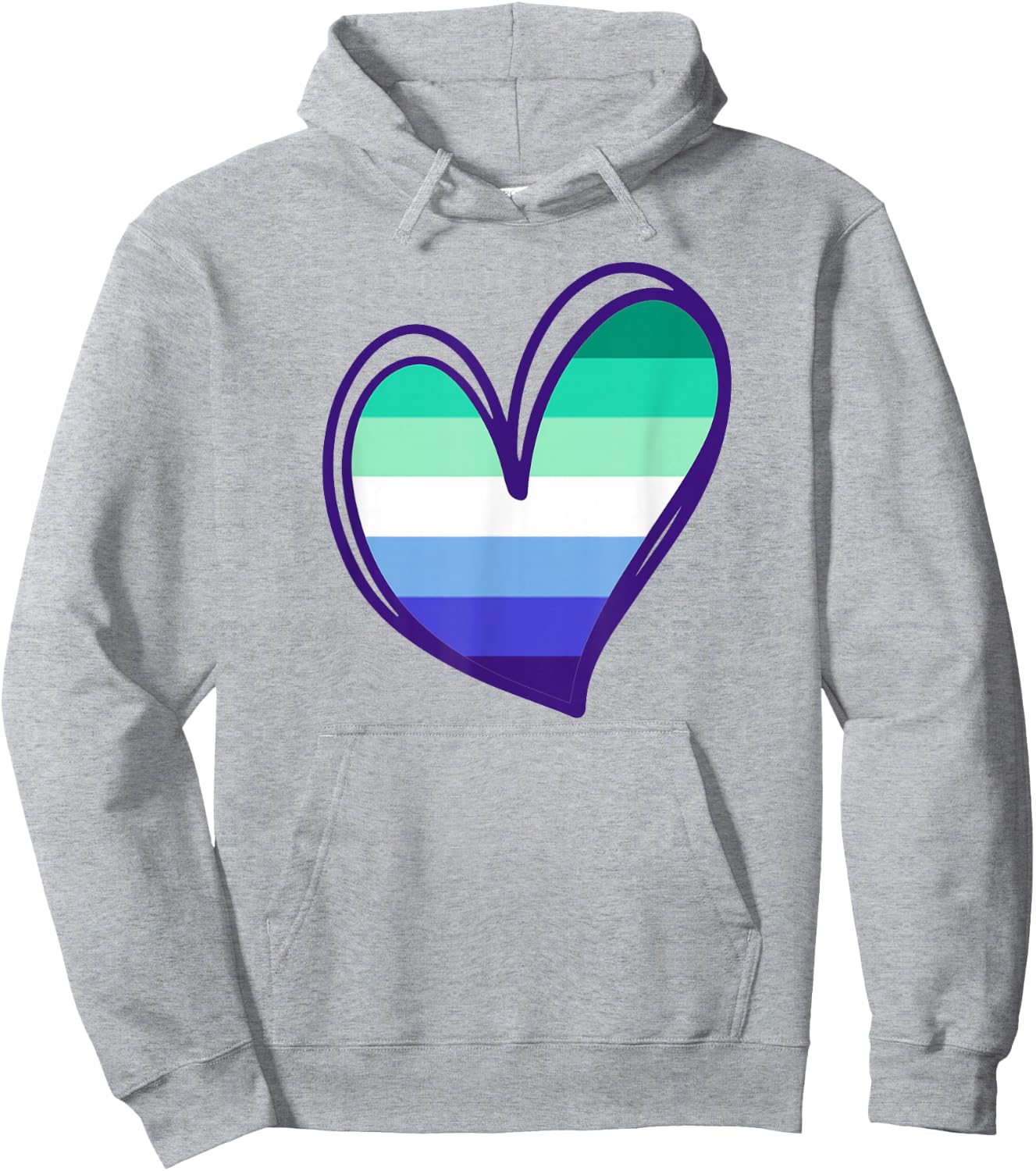 MLM Flag With Heart Man Loving Man Gay Vincian MLM Pride Hoodie - Hoodie | Ash