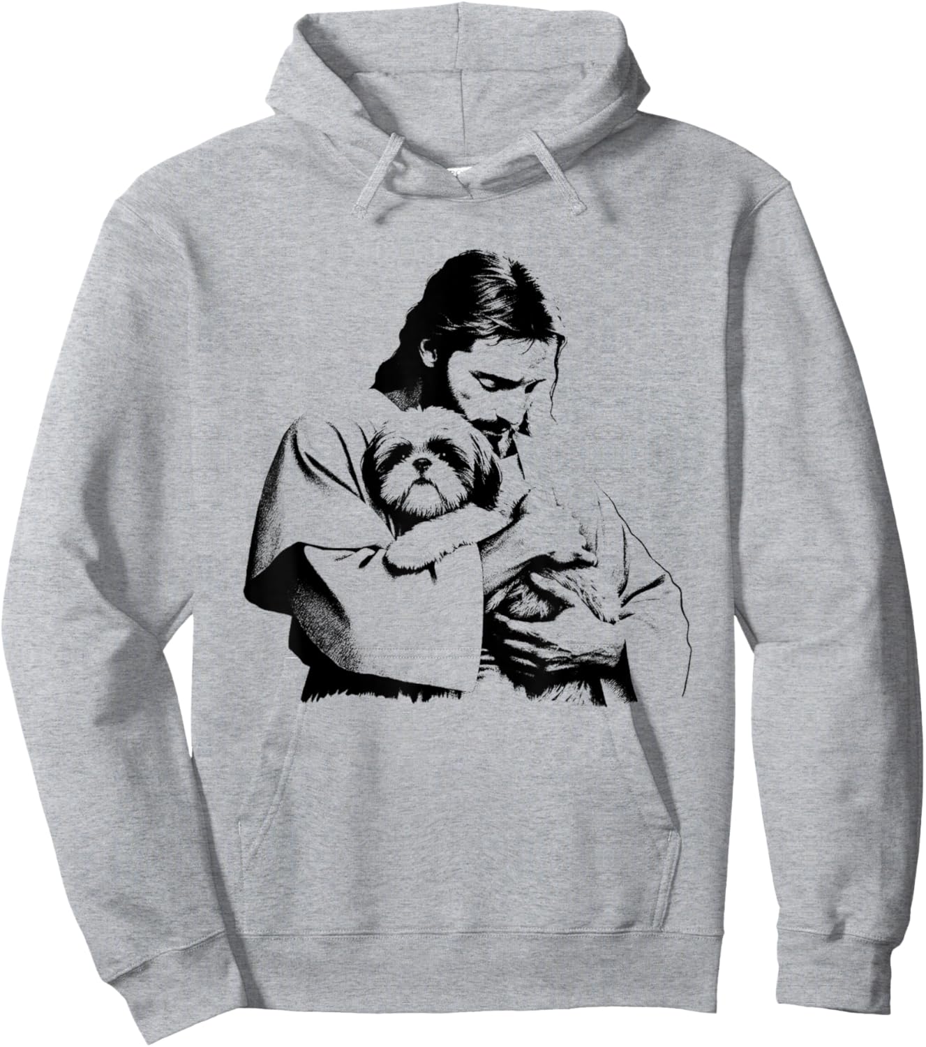 Jesus Shih Tzu Dog - Funny Christian Religious Dog Lover Women Girls Kids Hoodie - Hoodie | Ash