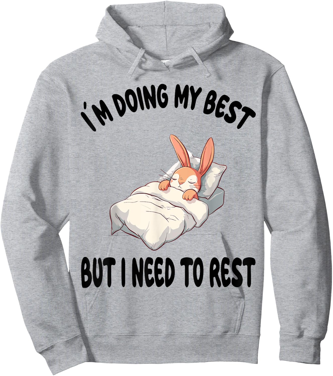 Bunny Rabbit Official Sleepshirt Pajamas Nightgown Hoodie - Hoodie | Ash