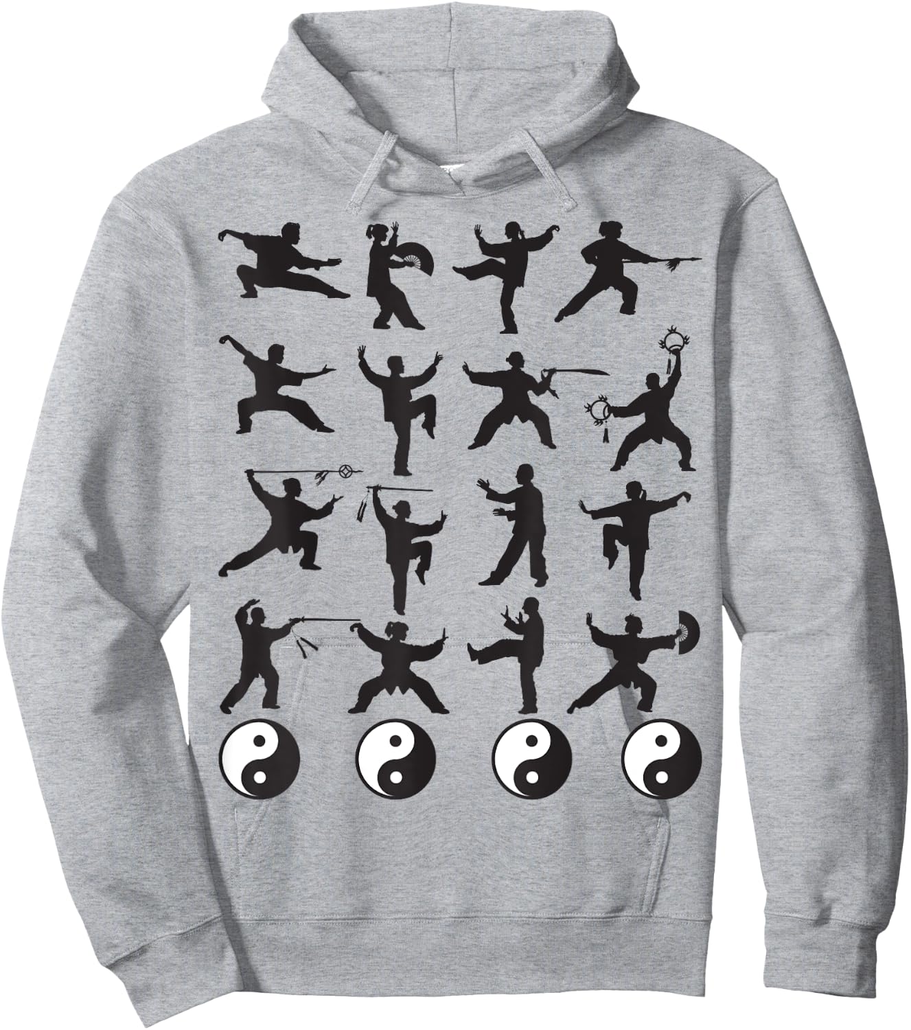 Yin Yang Shirt Tai Chi Pose Qigong Martial Art Men Women Kid Hoodie - Hoodie | Ash
