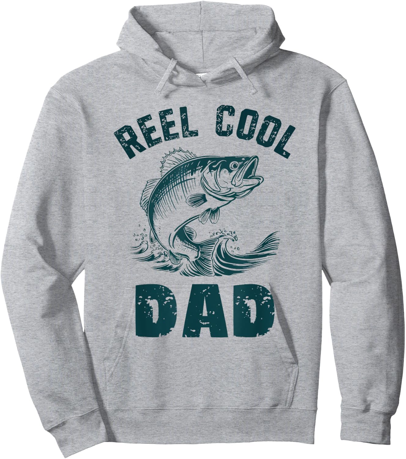 Reel Cool Dad Fishing Grandpa Vintage Style Daddy Father Hoodie - Hoodie | Ash