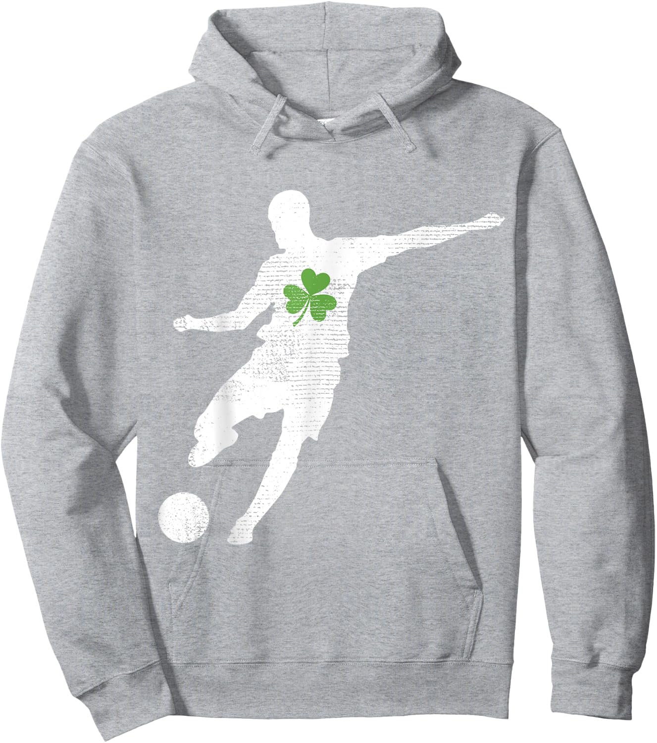 Soccer Lovers Green Shamrock Leaf St Patricks Day Hoodie - Hoodie | Ash