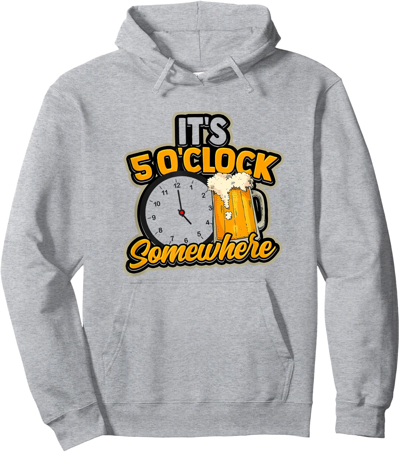 It's 5 O'Clock Somewhere - Vacation and party at a beach Men Women Hoodie - Hoodie | Ash