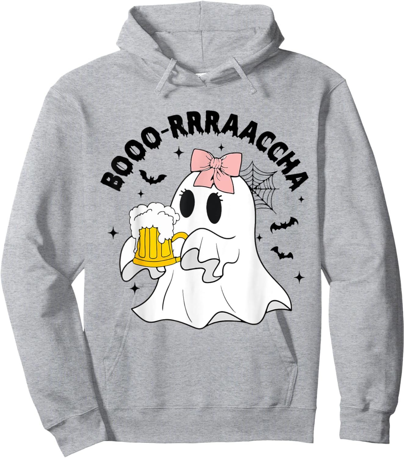 Boo-racha Funny Halloween Ghost Beer Design Borracha Funny Hoodie - Hoodie | Ash