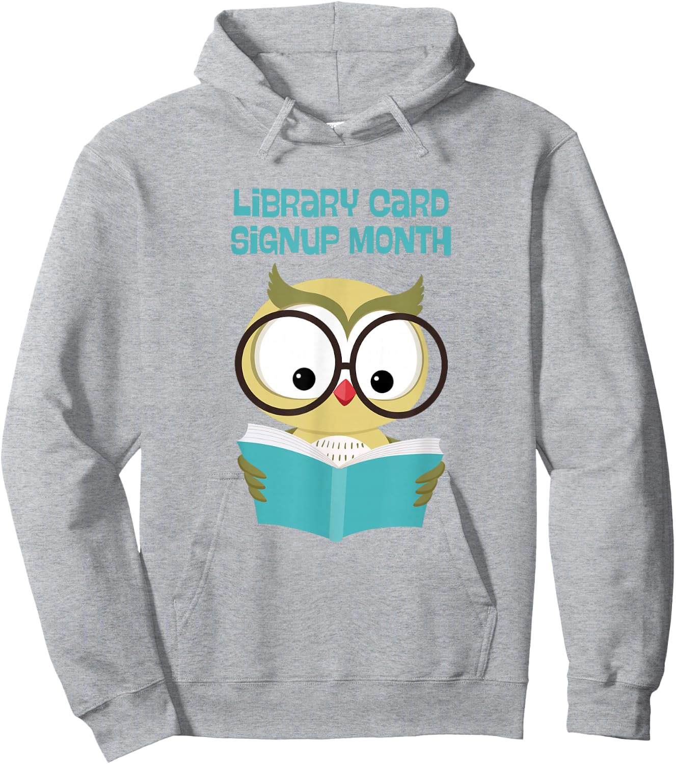 September Library Card Sign Up Month Reading Owl Hoodie - Hoodie | Ash