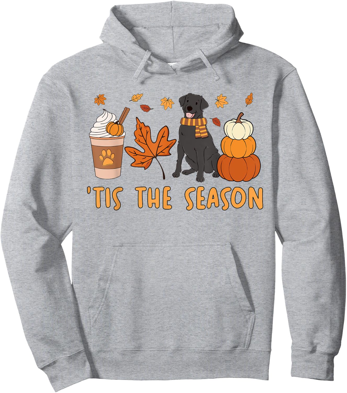 Tis The Season Labrador Retriever Fall Autumn Pumpkin Coffee Hoodie - Hoodie | Ash