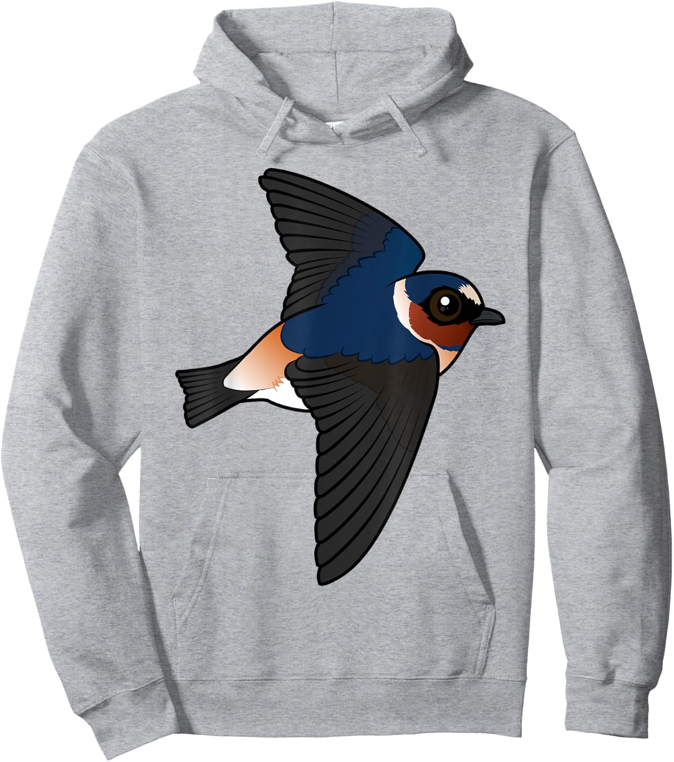 Cute Cartoon Cliff Swallow Flying Birdorable Bird Species Hoodie - Hoodie | Ash