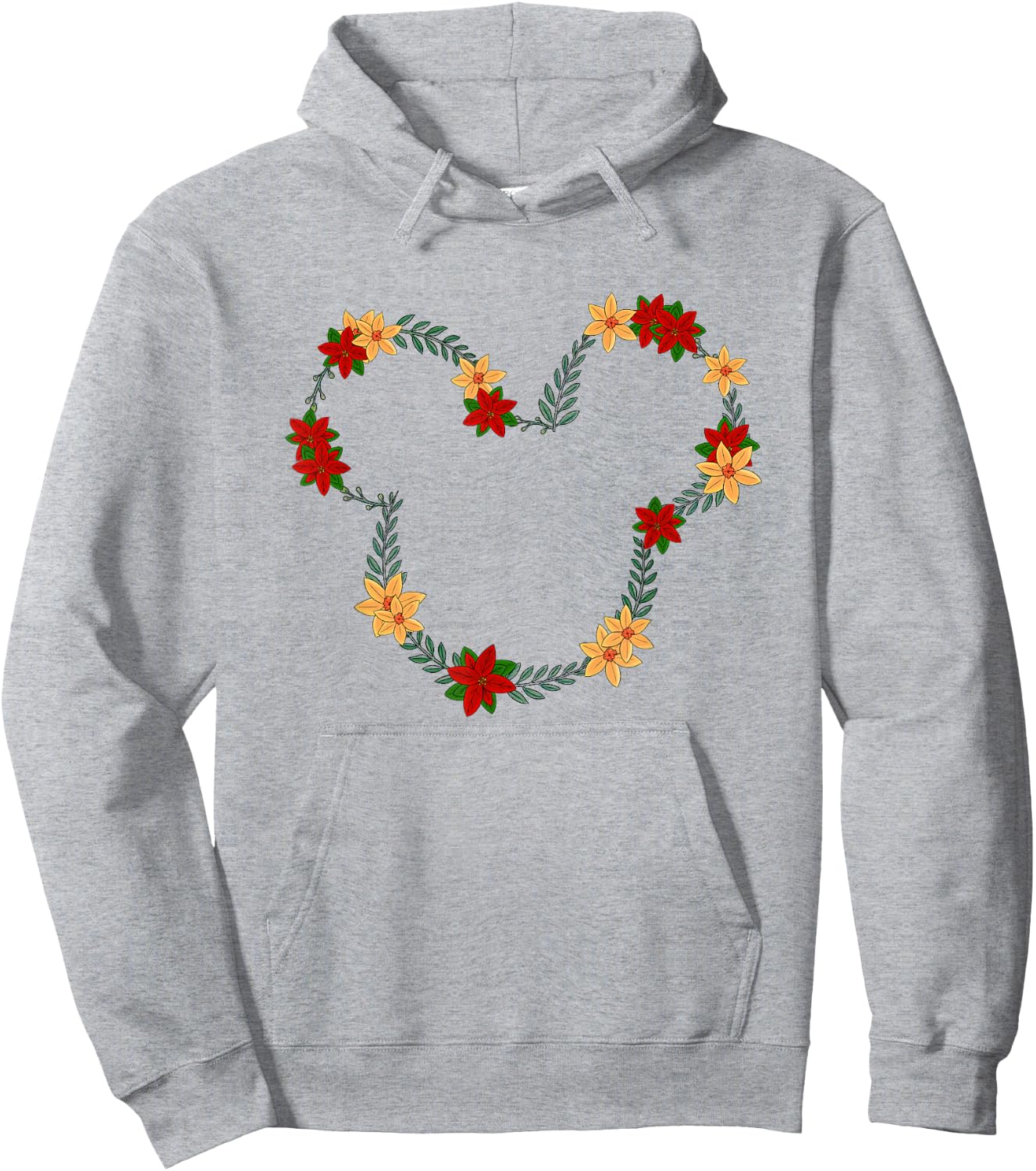 Disney Mickey And Friends December Birth Flower Wreath Hoodie - Hoodie | Ash