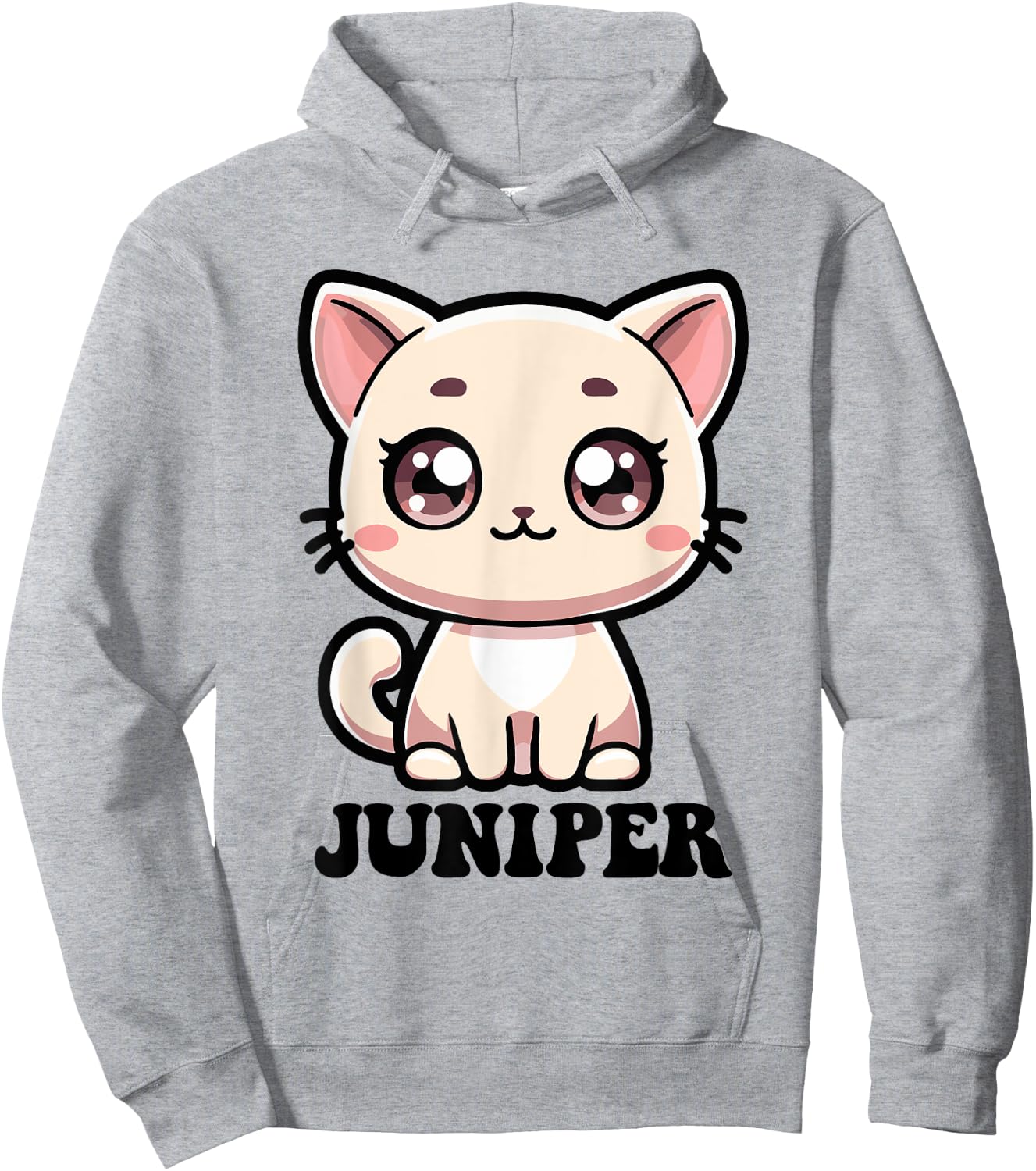 Juniper Cute Kitty Cat Design for Girls Name Juniper Hoodie - Hoodie | Ash