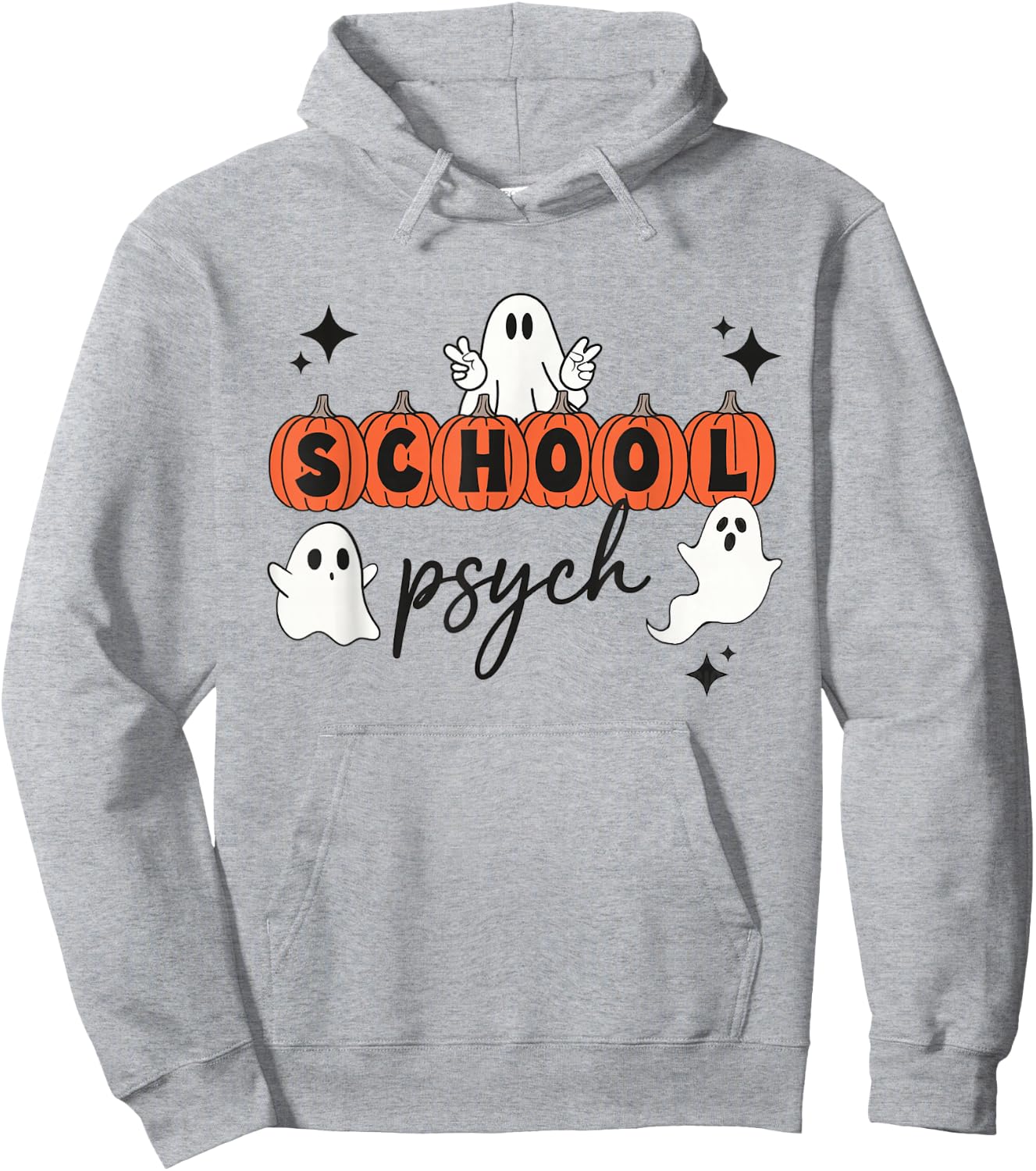 One Spooky School Psychologist Halloween Pumpkin Ghosts Hoodie - Hoodie | Ash