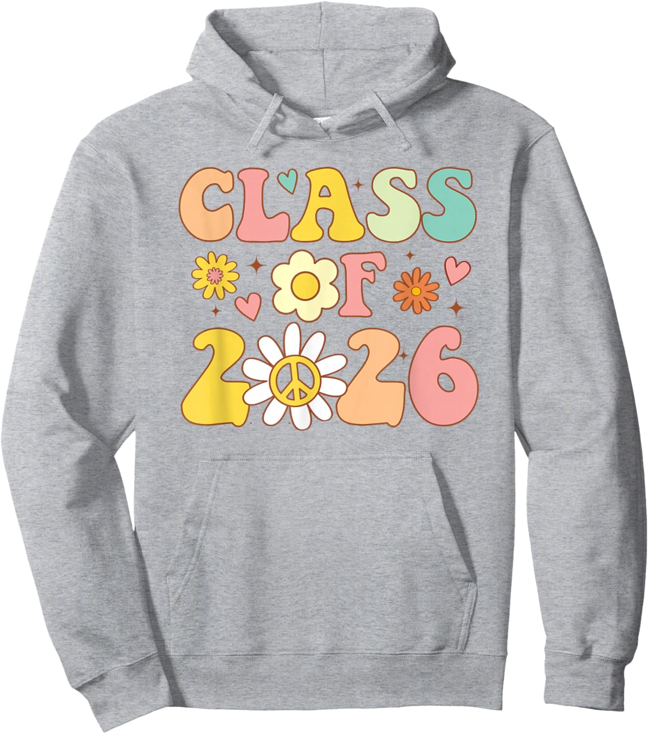 Retro Class of 2026 High School Senior Graduation Girls Hoodie - Hoodie | Ash
