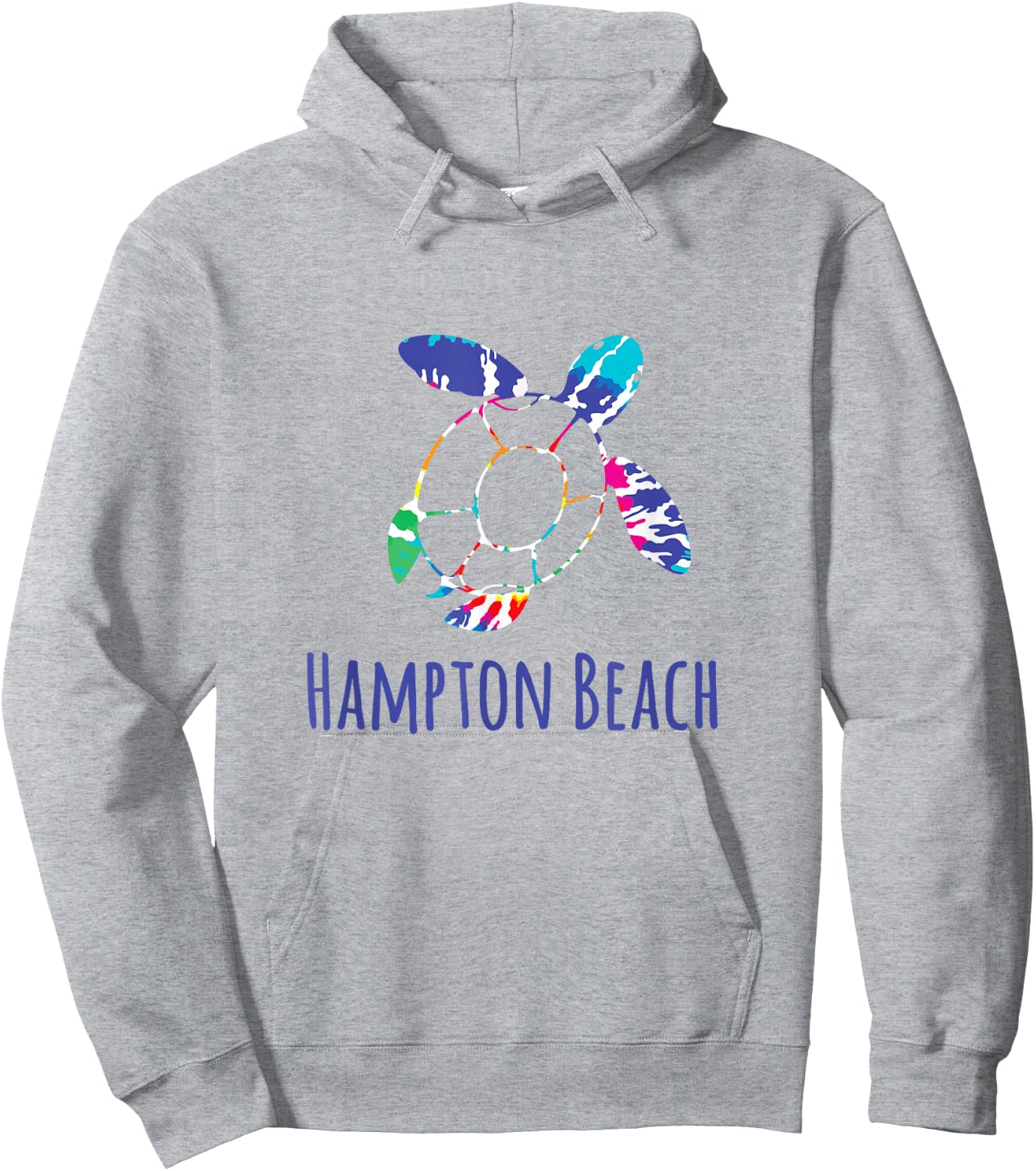 Hampton Beach Tie Dye Nautical Batik Loggerhead Turtle Hoodie - Hoodie | Ash