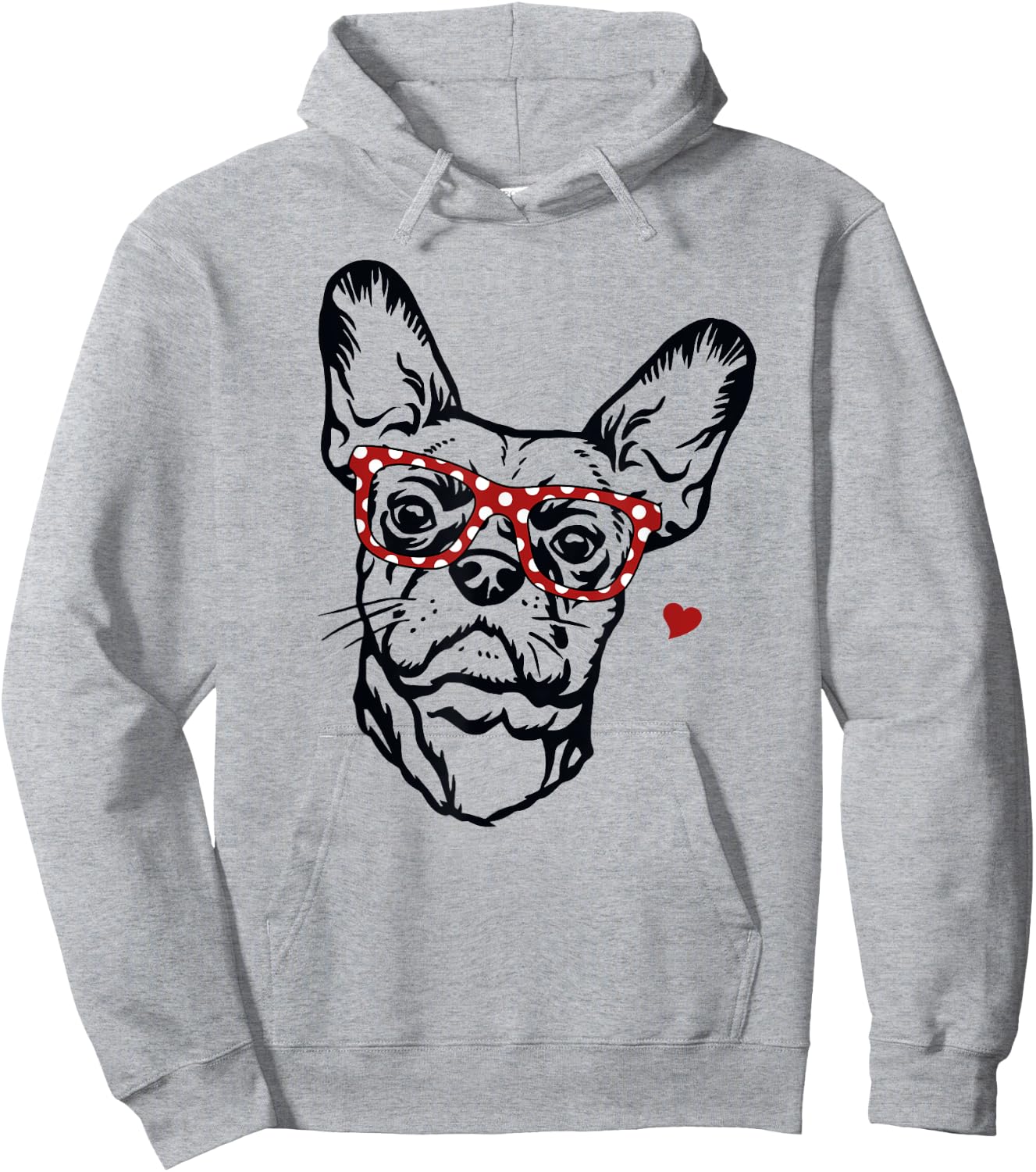 Cute Funny French Bulldog Wearing Glasses Mom Dog Mama Owner Hoodie - Hoodie | Ash