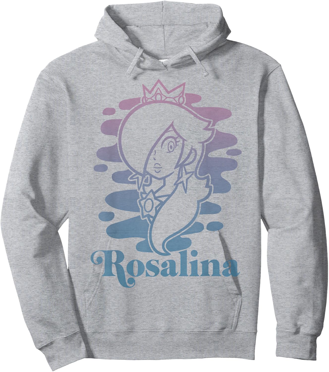 Super Mario Rosalina Gradient Outline Portrait Hoodie - Hoodie | Ash