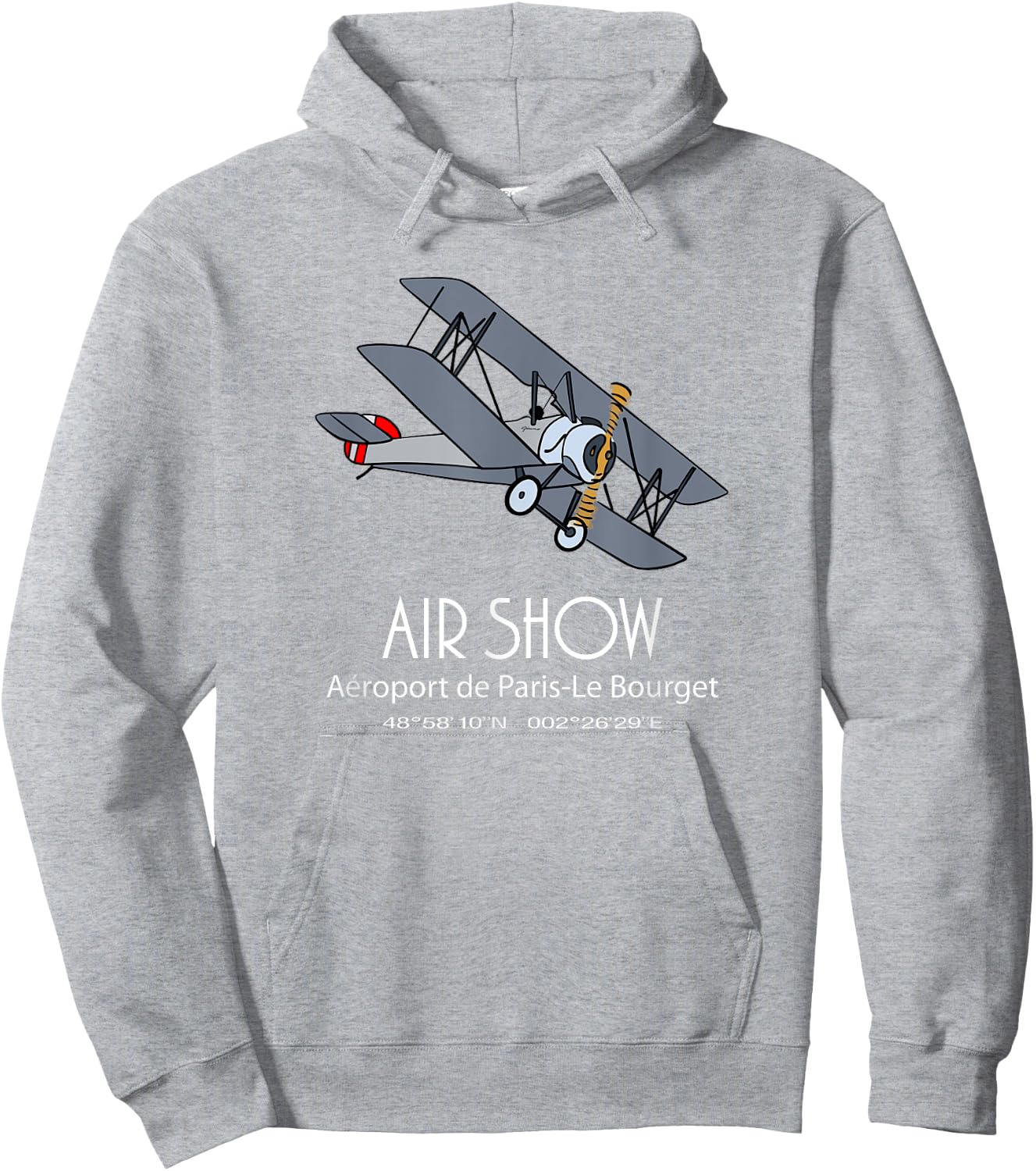 Vintage Biplane Air Show Aviation Hoodie - Hoodie | Ash