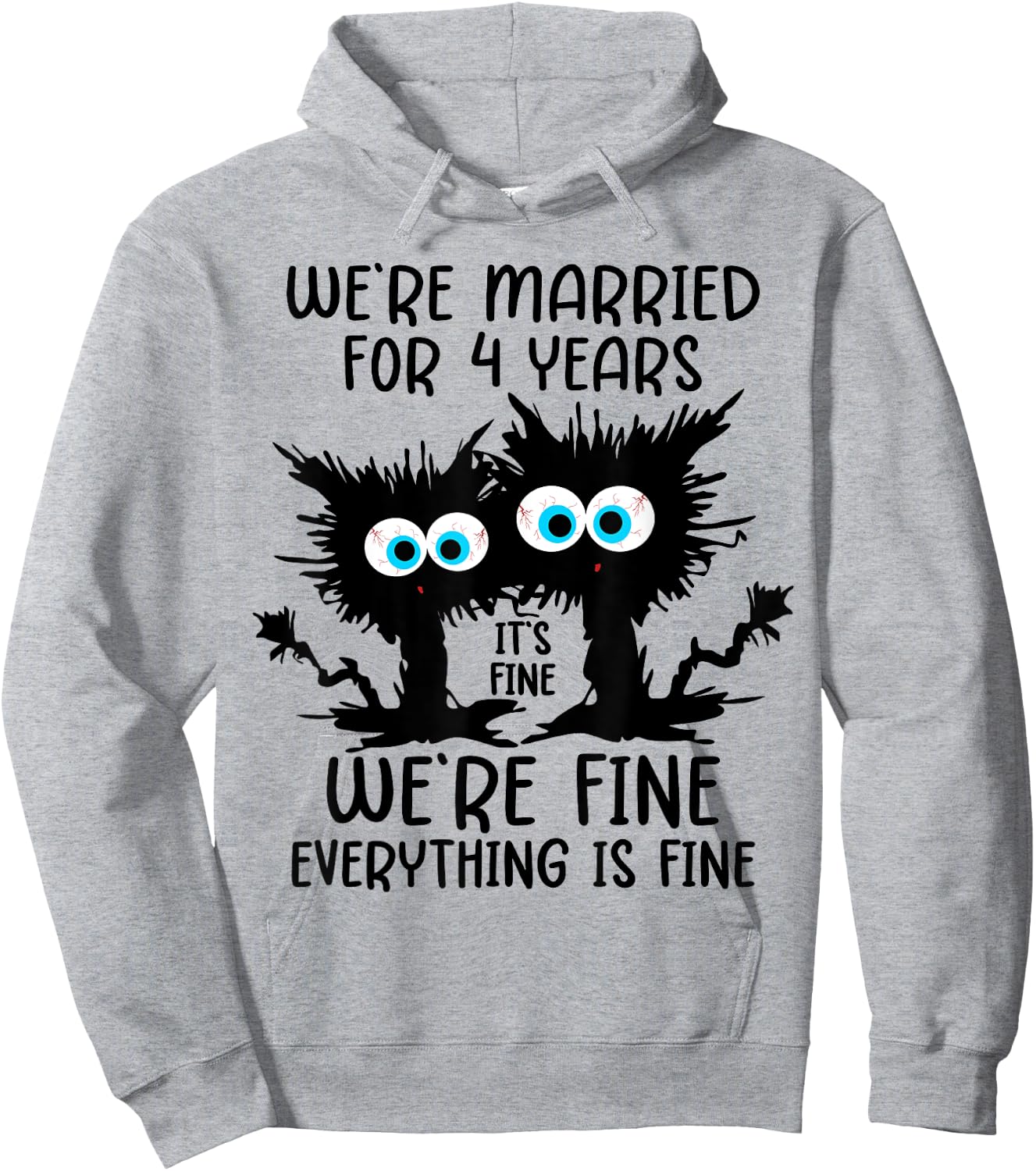 Linen Wedding We're Married For 4 Years Hoodie - Hoodie | Ash