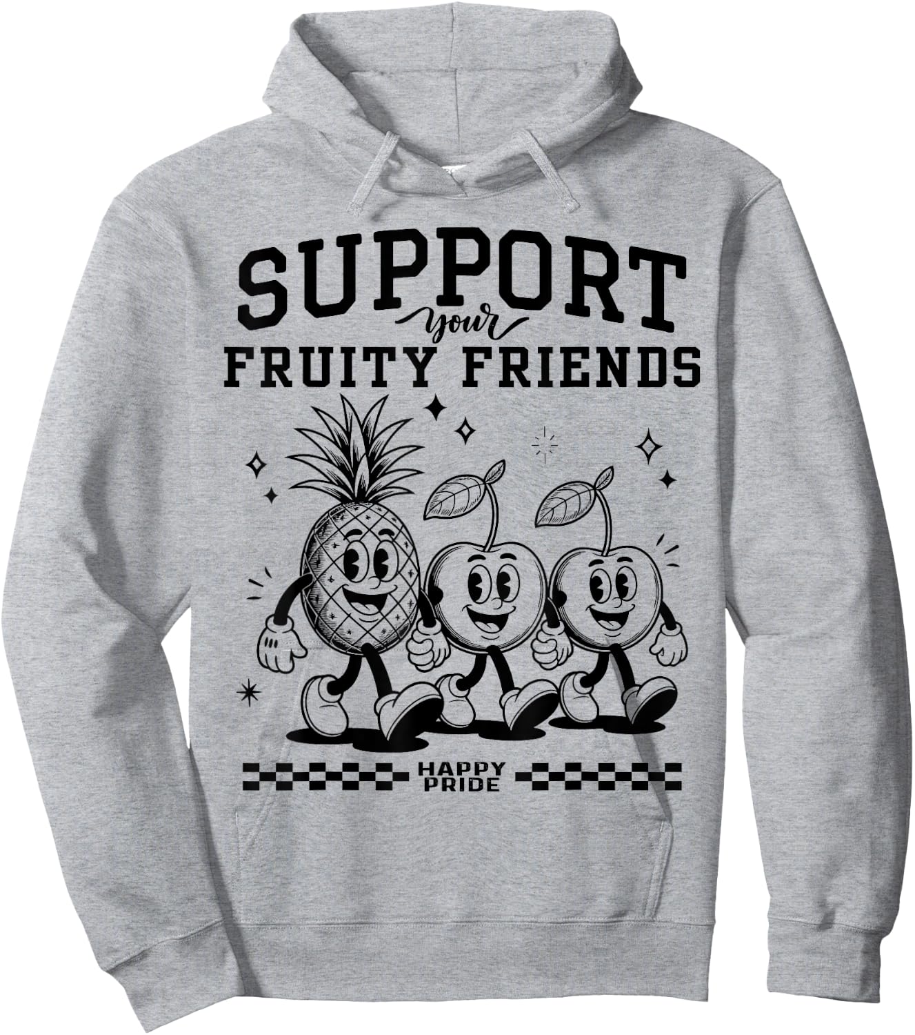 Support Your Fruity Friends Hoodie - Hoodie | Ash