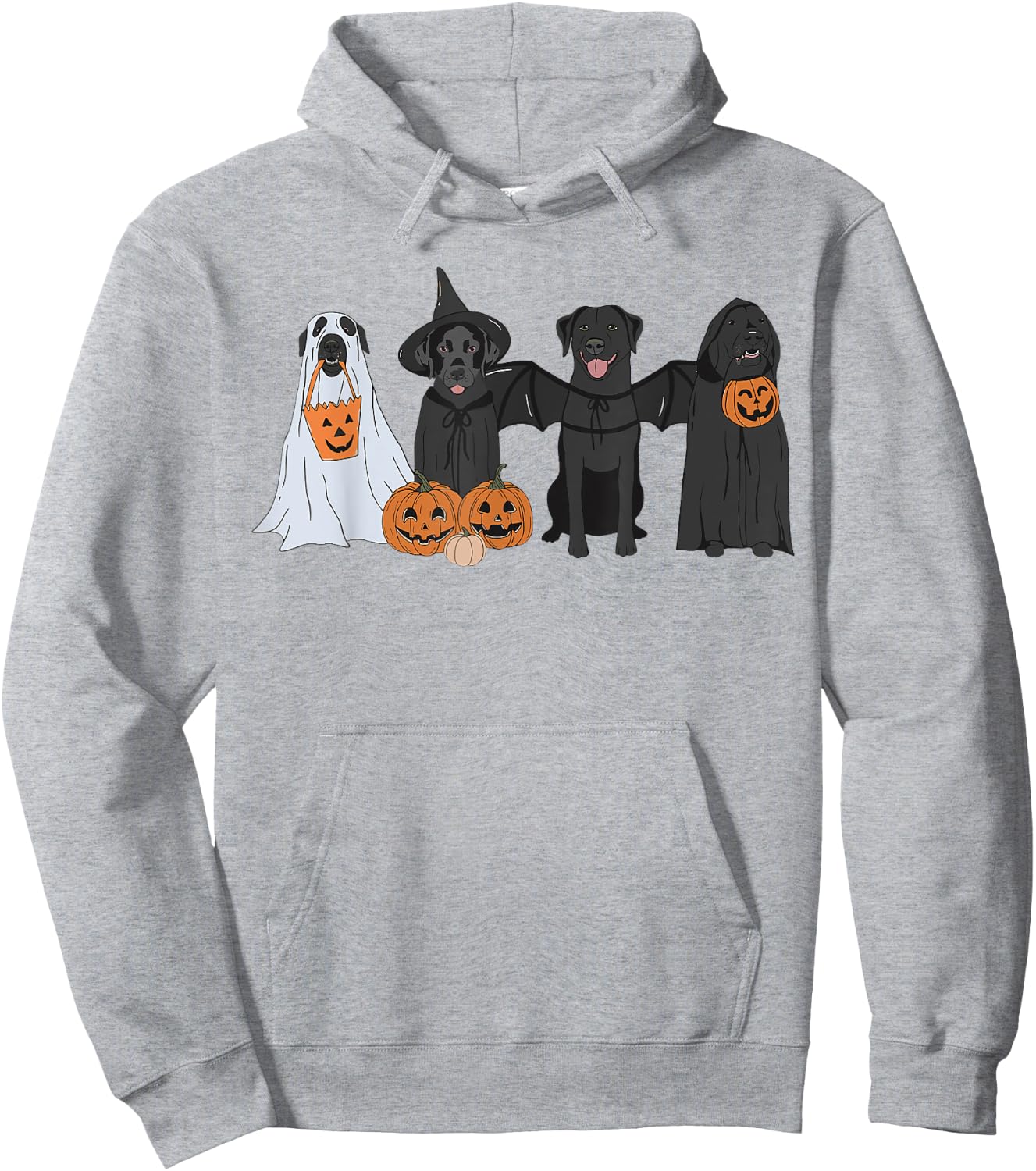 Cute Black Labrador Dog Halloween Pumpkin Labrador Dog Mom Men Women Hoodie - Hoodie | Ash