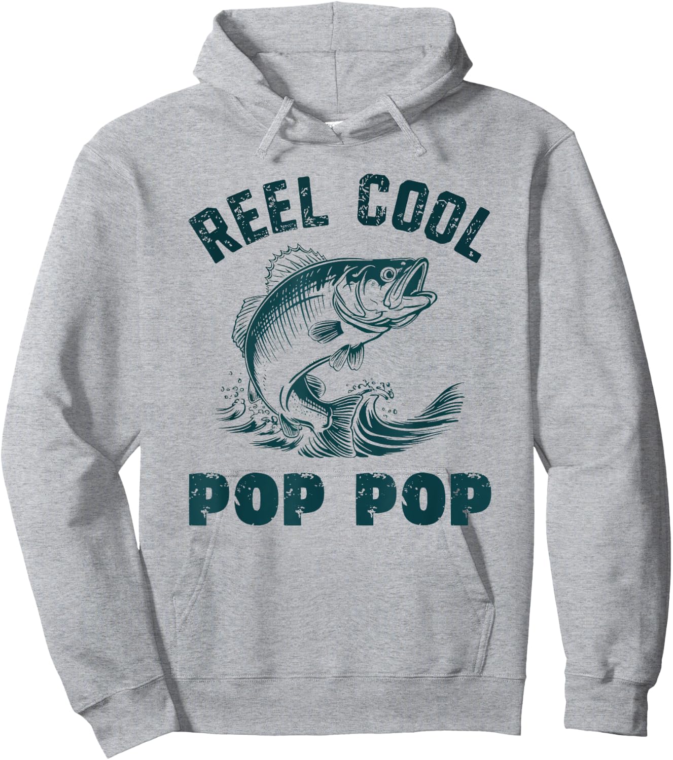 Reel Cool Pop-Pop Fishing Grandpa Vintage Style PopPop Hoodie - Hoodie | Ash