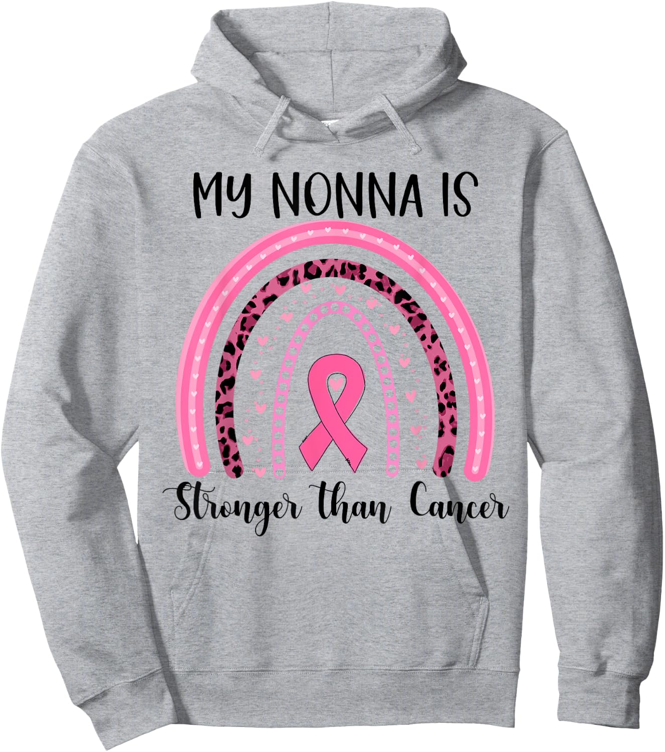 My Nonna is stronger than cancer breast cancer awareness Hoodie - Hoodie | Ash