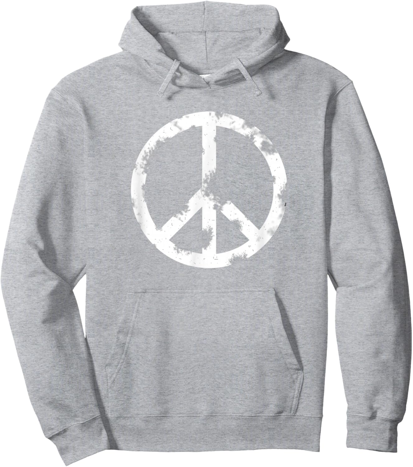 Distressed Hippie Peace Sign Cool Vintage Symbol Men Women Hoodie - Hoodie | Ash