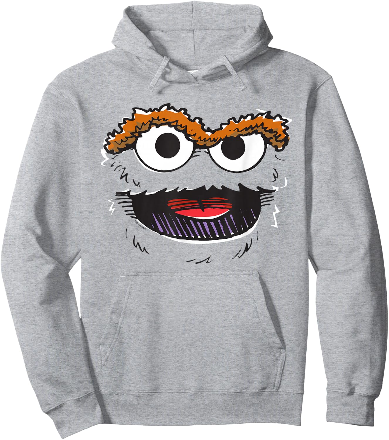 Sesame Street Oscar Retro Sketch Face Halloween Costume Hoodie - Hoodie | Ash