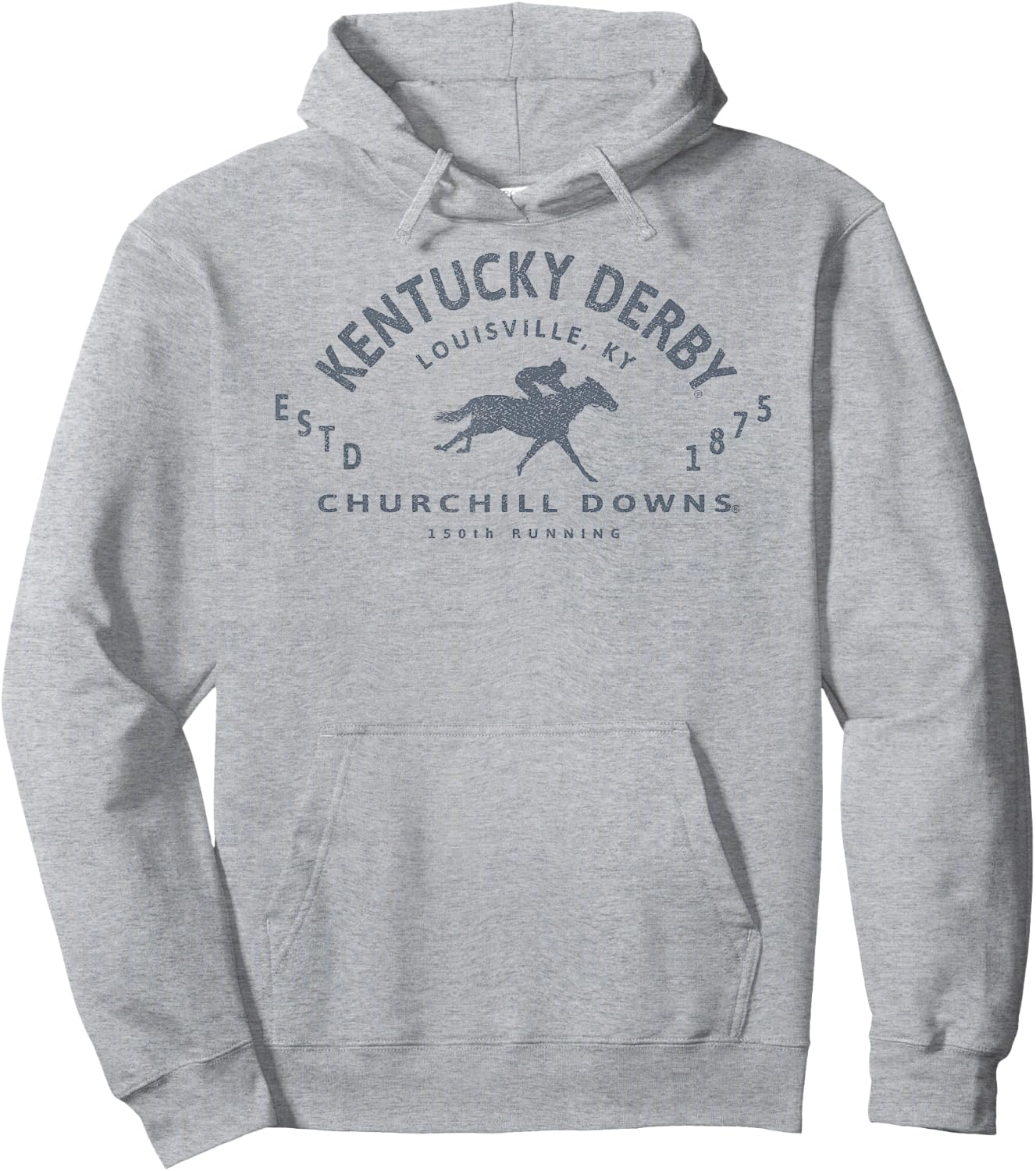 Officially Licensed Kentucky Derby 150th Running Retro Logo Hoodie - Hoodie | Ash