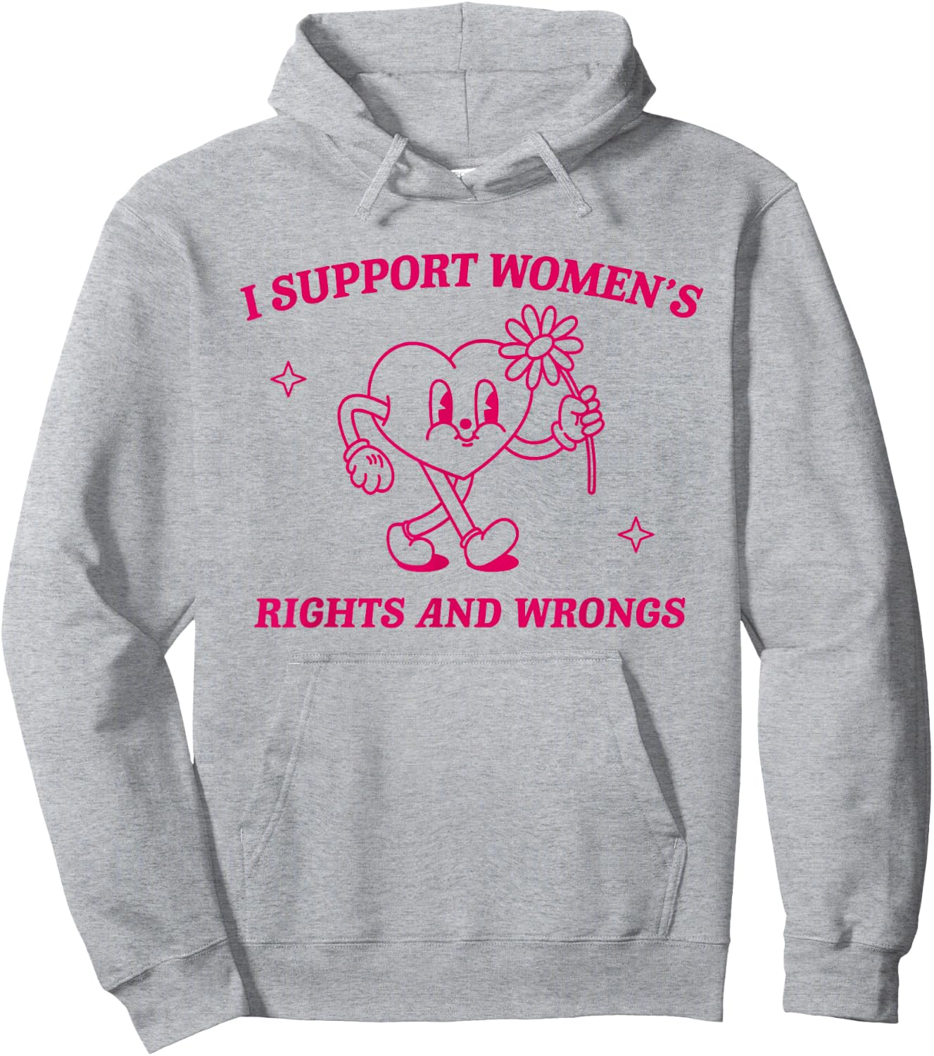 I Support Women's Rights And Wrongs Retro Feminist Saying Hoodie - Hoodie | Ash