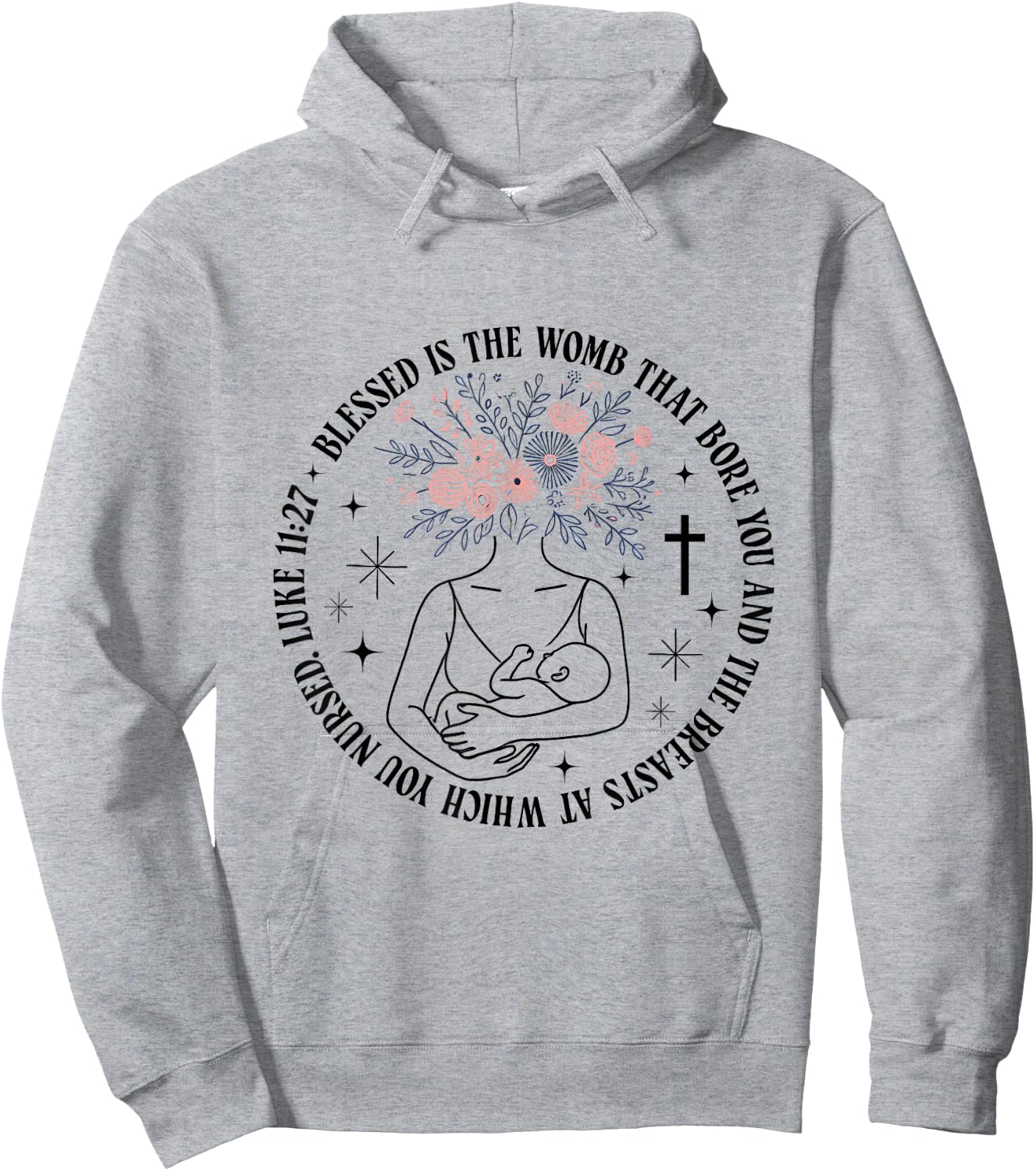 Bible Verse Breastfeeding Awareness Christian Mom New Moms Hoodie - Hoodie | Ash