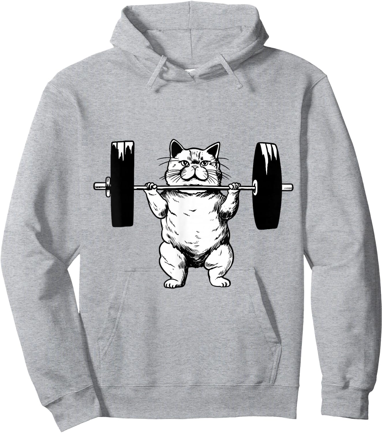 Cat Weightlifting Pet Kitty Workout Weights Cat Owner Hoodie - Hoodie | Ash