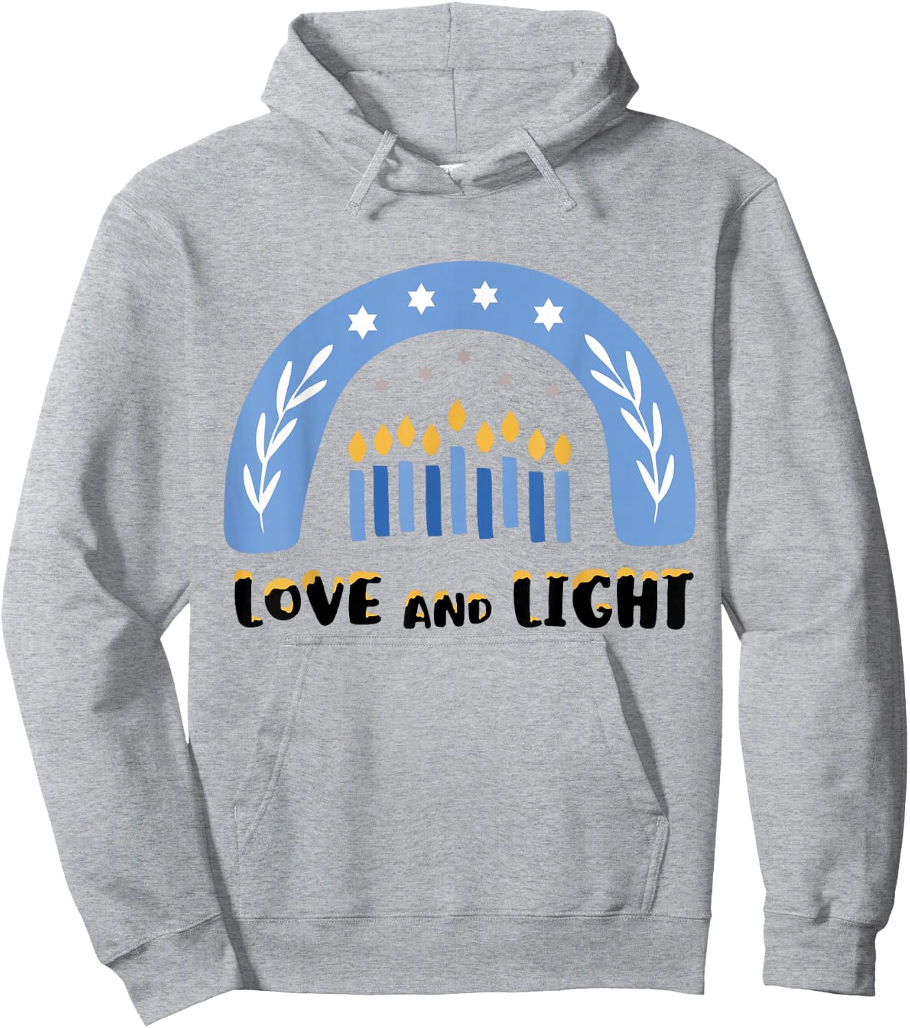Love and Light Rainbow Hanukkah Jewish Chanukah Men Women Hoodie - Hoodie | Ash