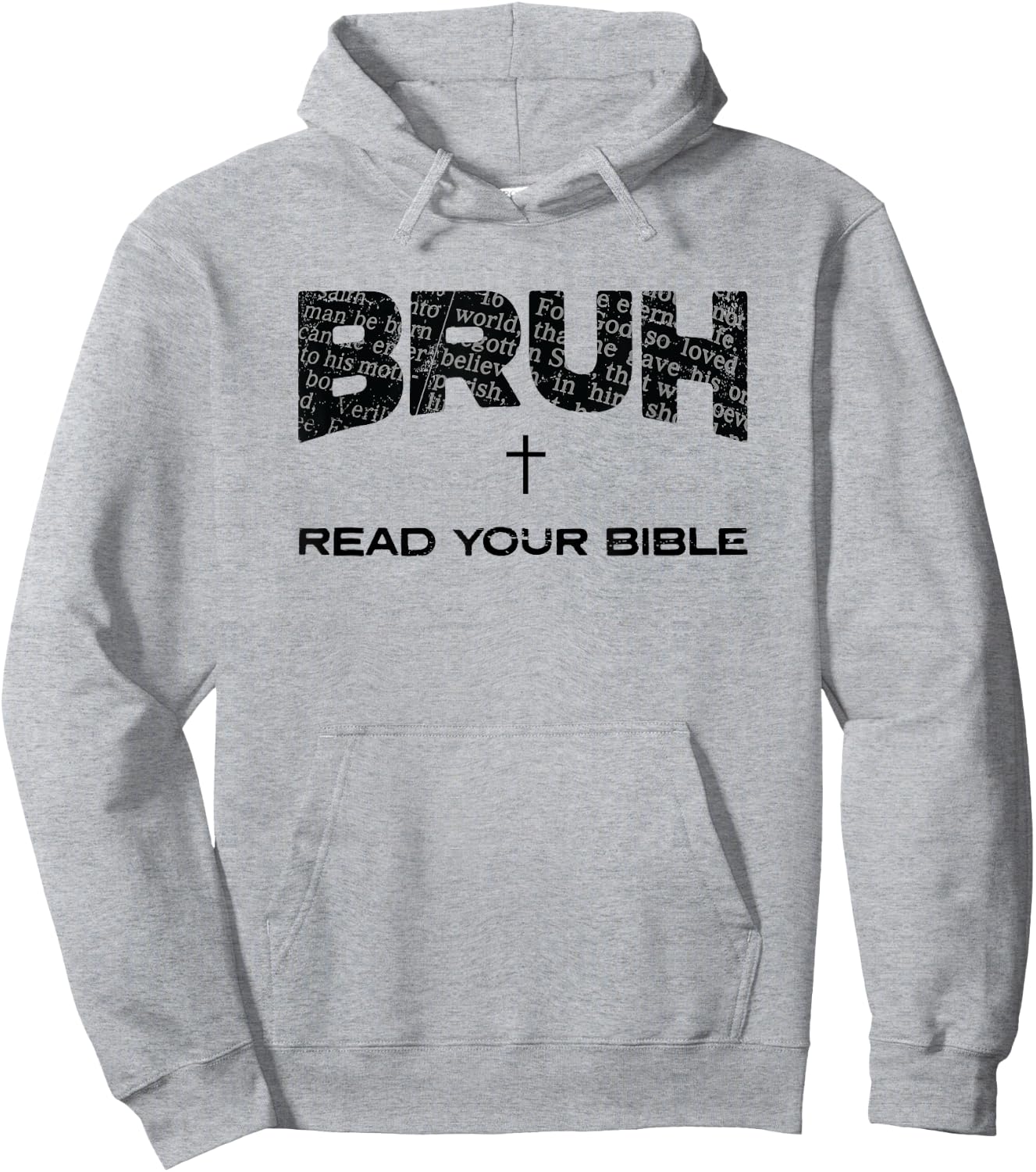 Bruh Read Your Bible Jesus Cross Funny Christian Meme Hoodie - Hoodie | Ash