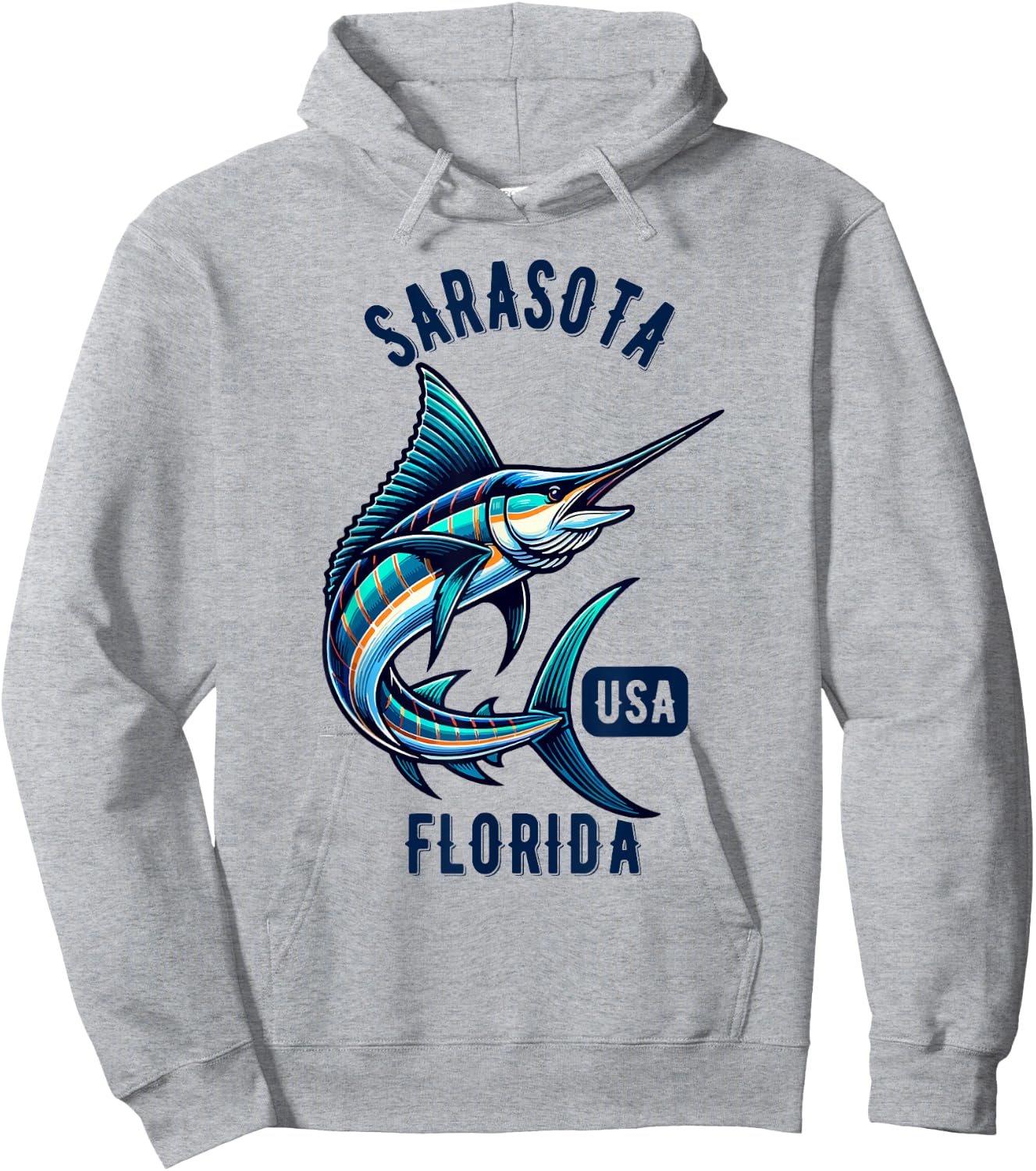 Sarasota Florida USA Fishing Design Hoodie - Hoodie | Ash