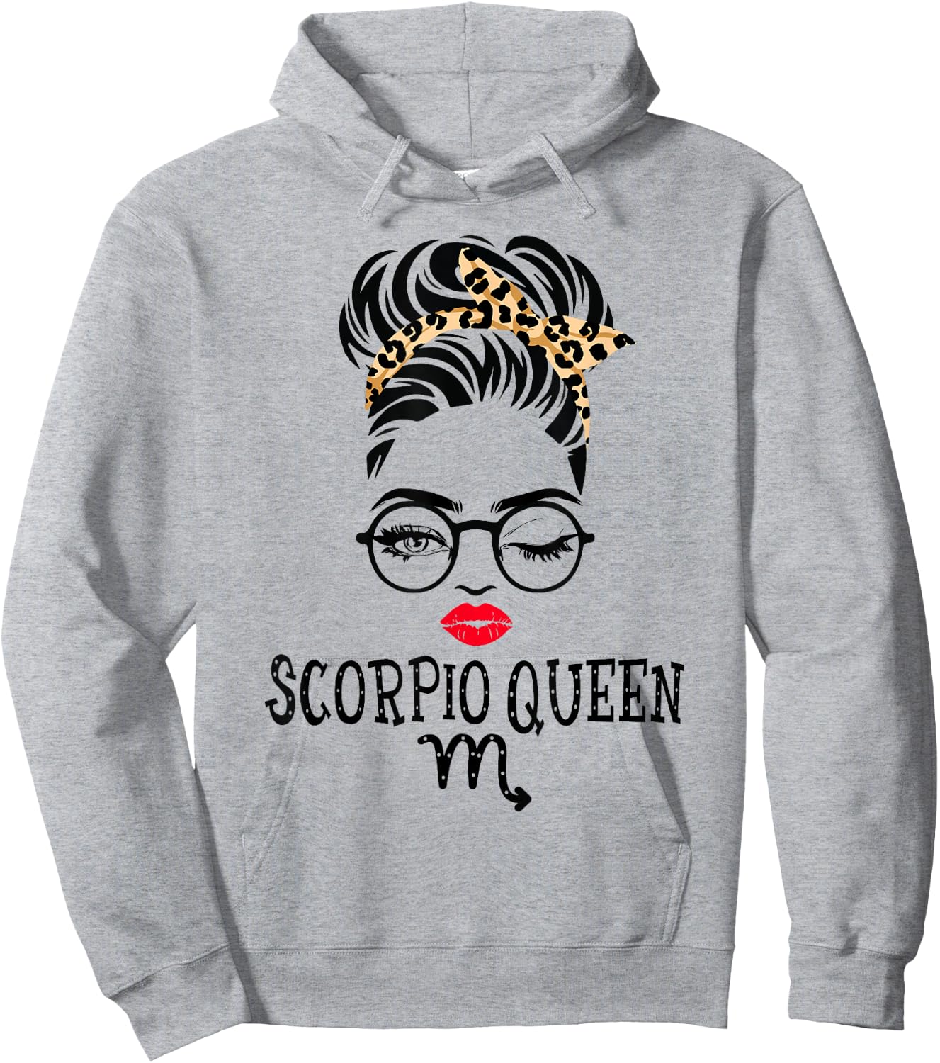 Scorpio Queen Woman Face Wink Eyes Lady Face Birthday Hoodie - Hoodie | Ash