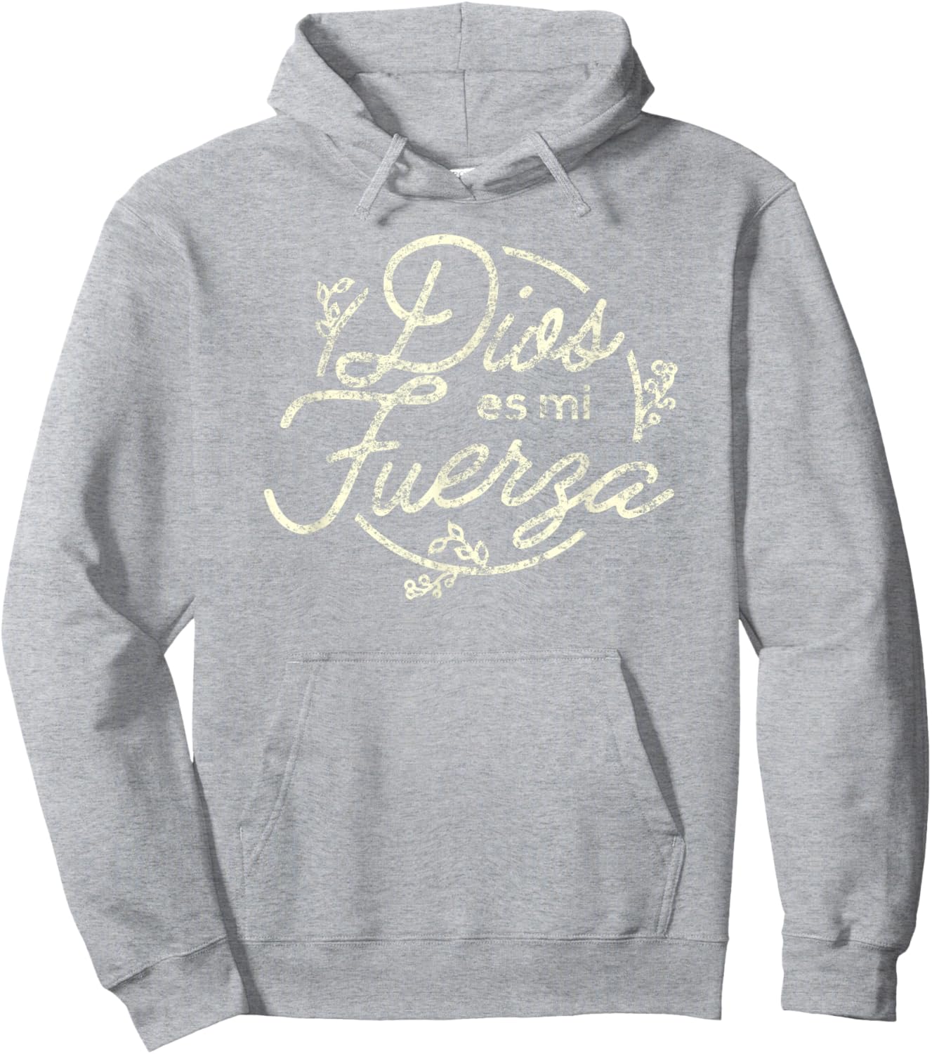 Dios es me Fuerza Camisa | Christian Shirts in Spanish Hoodie - Hoodie | Ash