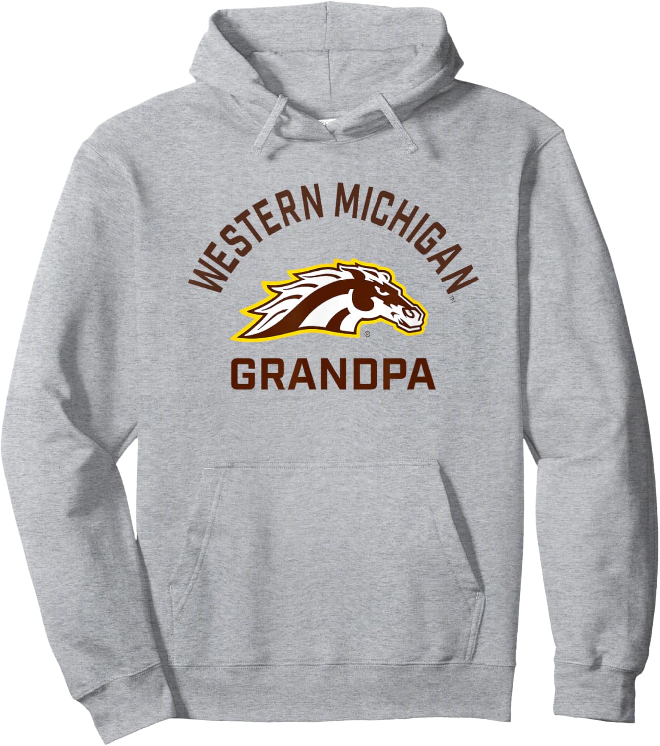 Western Michigan University Broncos Arched Grandpa Hoodie - Hoodie | Ash