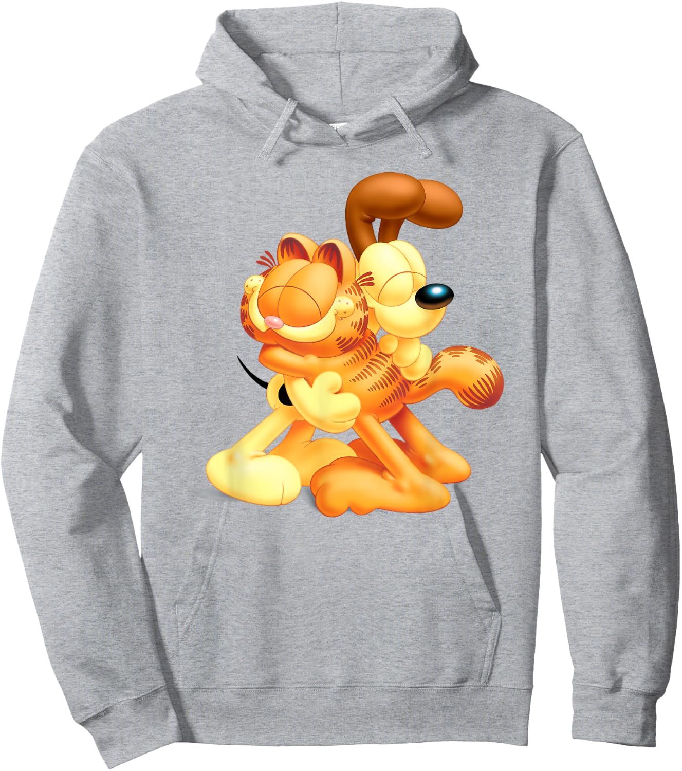 Garfield & Odie 3D Hugging Cute Cartoon Cat and Dog Hoodie - Hoodie | Ash