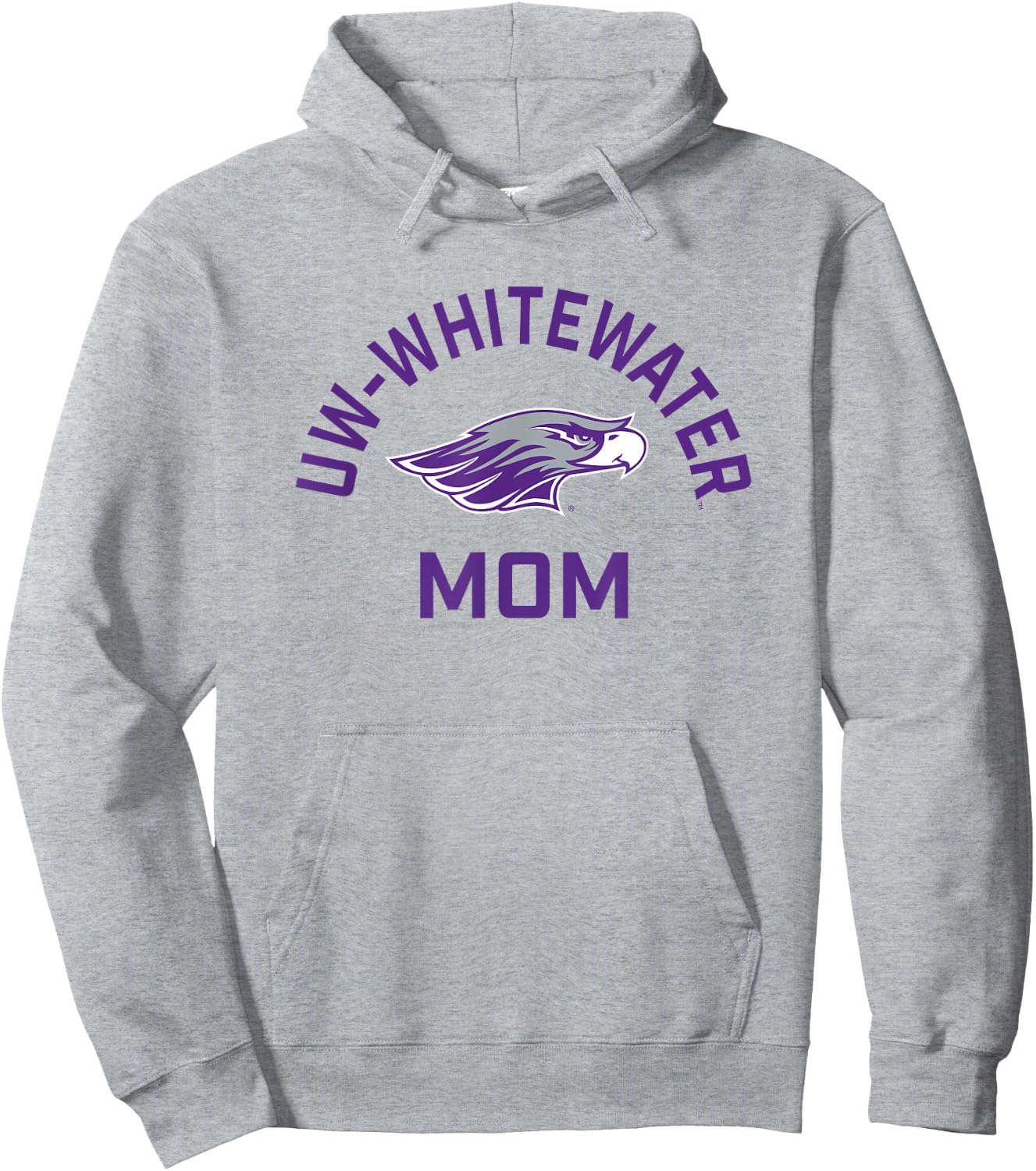 UW-Whitewater Warhawks Arched Mom Hoodie - Hoodie | Ash