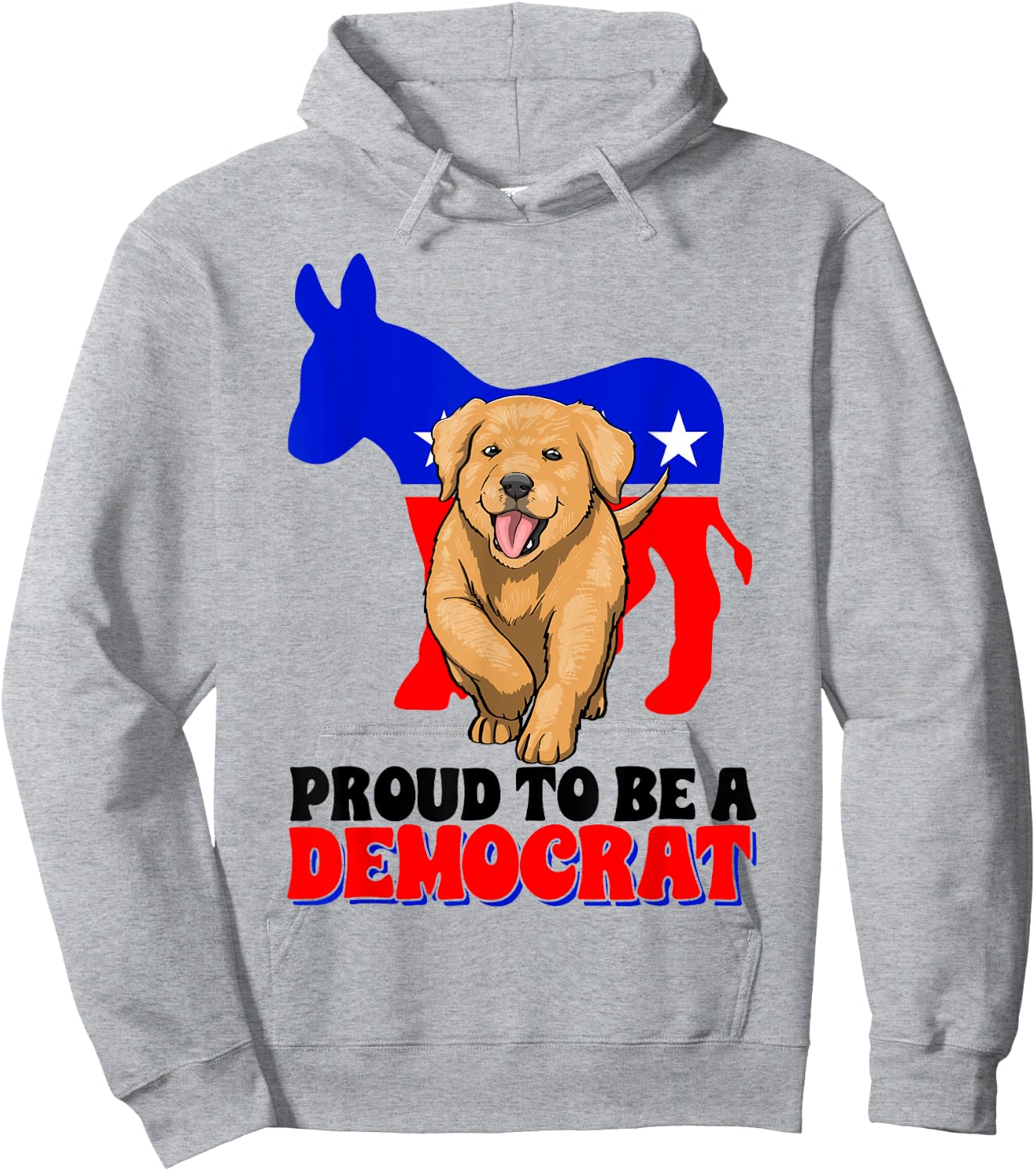 Proud To Be A Democrat Dog Puppy USA America Donkey Politics Hoodie - Hoodie | Ash