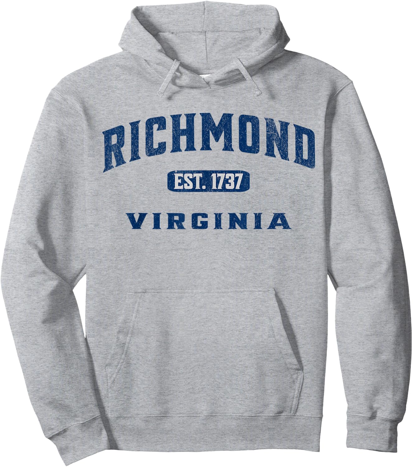 Vintage Athletic VA Souvenir Visit Richmond Virginia Hoodie - Hoodie | Ash