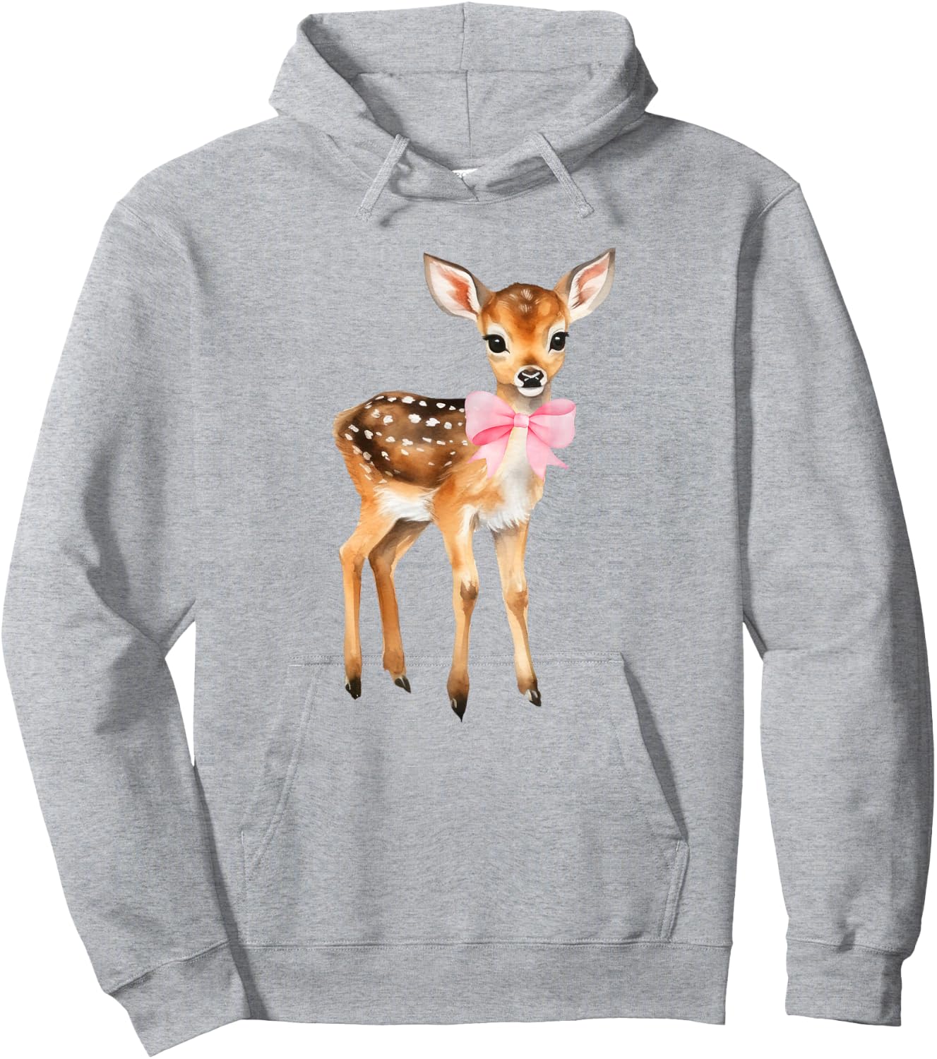 Deer Coquette Bow Girl Cute Aesthetic Girl Woman Reindeer Hoodie - Hoodie | Ash