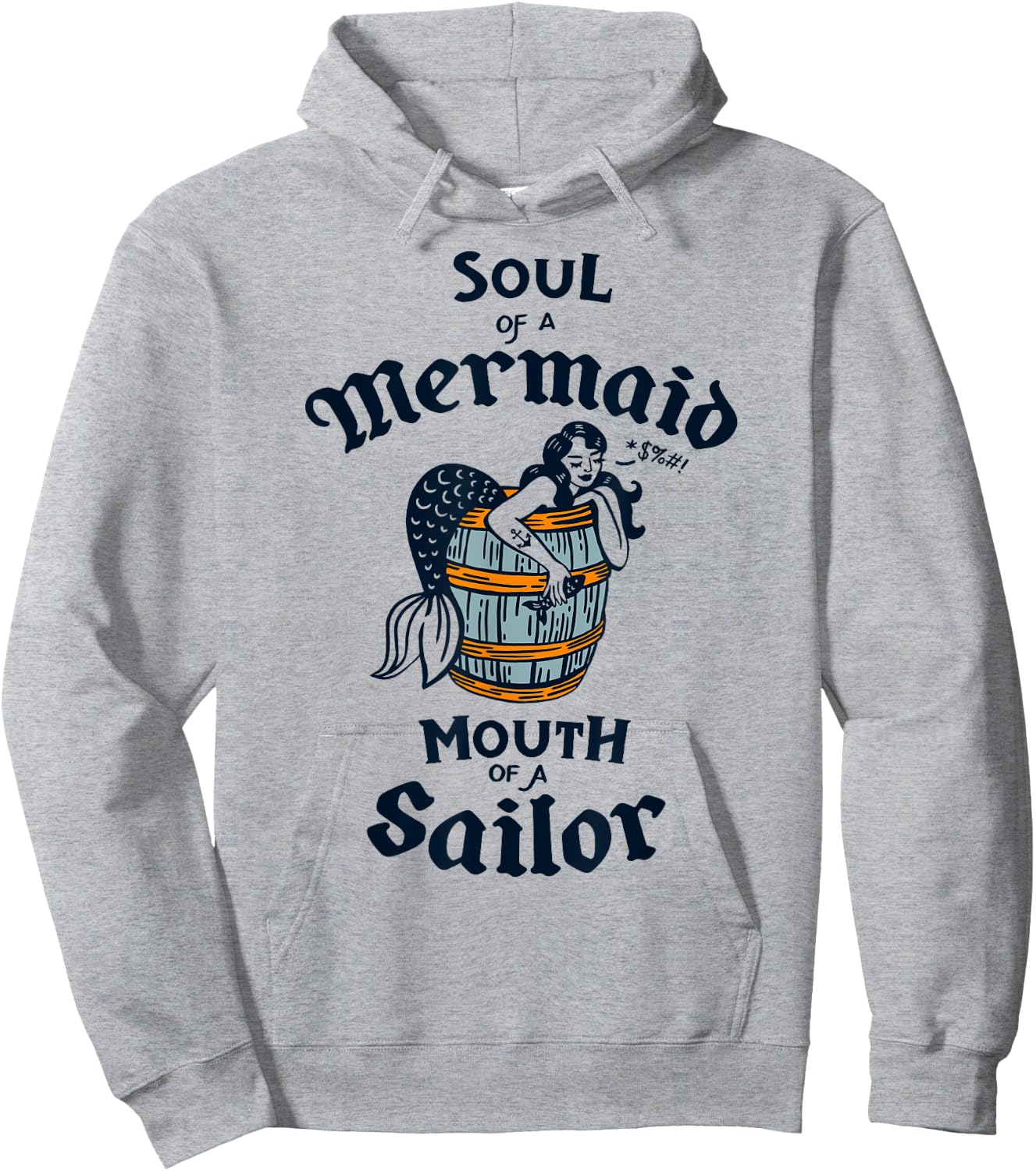 Soul Of A Mermaid: Retro Summer Mermaids Vintage Beach Pinup Hoodie - Hoodie | Ash