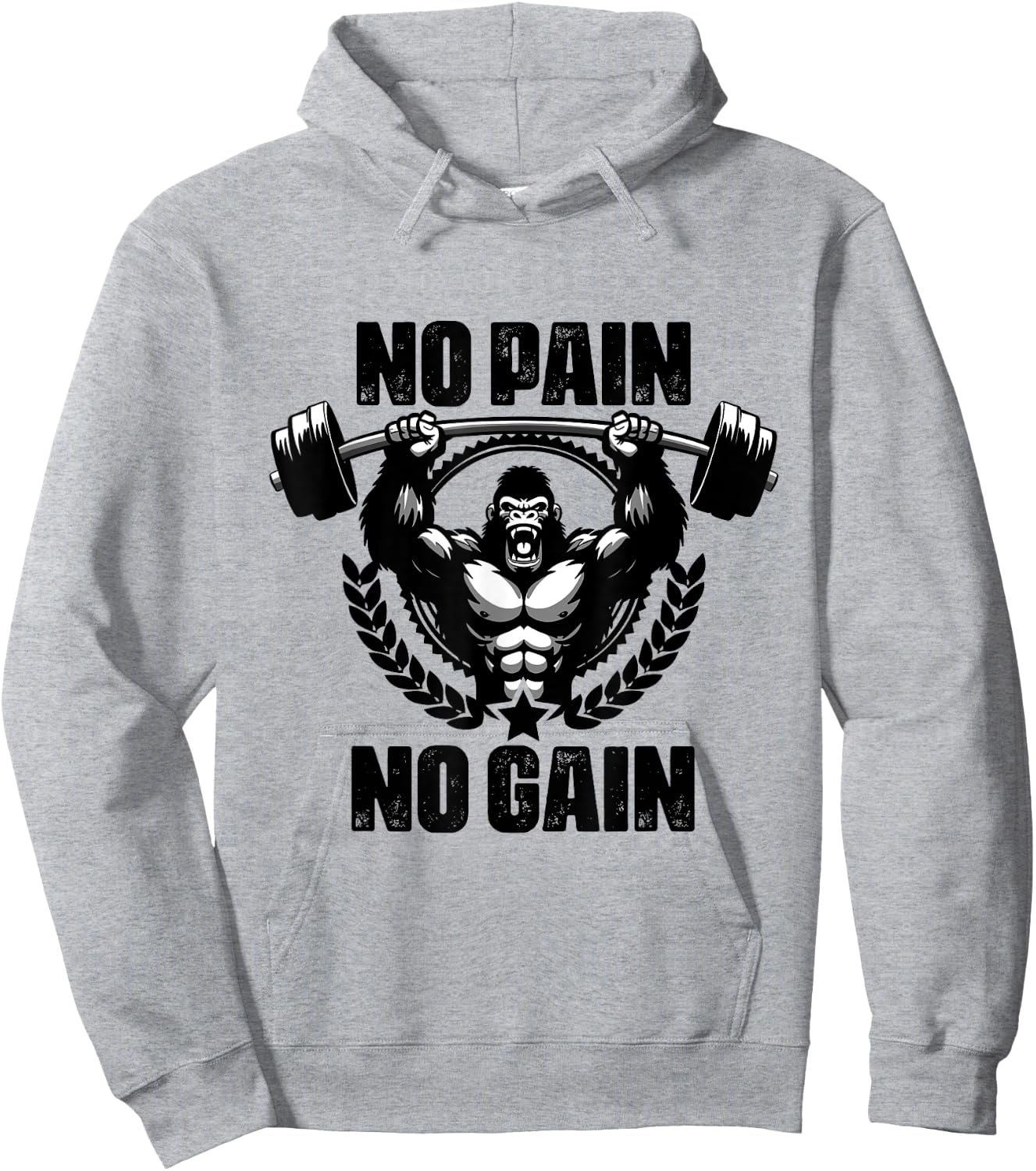 No Pain No Gain Weightlift Workouts Gym Quotes Gym Fitness Hoodie - Hoodie | Ash