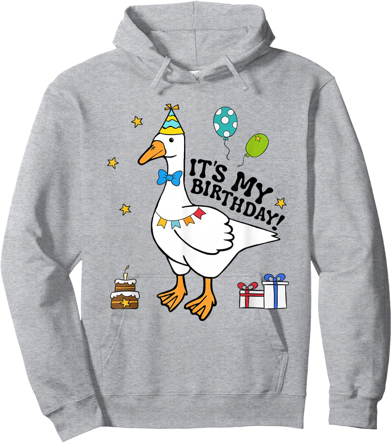 Silly Goose It's My Birthday Birthday Cake Silly Goose Retro Hoodie - Hoodie | Ash