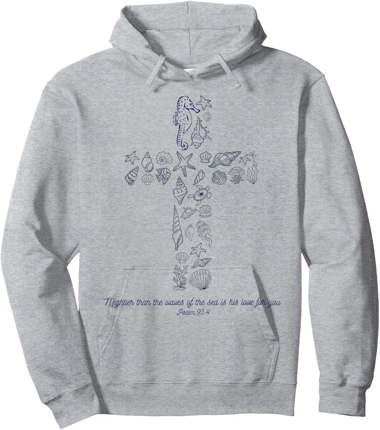 Beachy shirt Christian Ocean Beach Sea Shell Shirts Scuba Hoodie - Hoodie | Ash