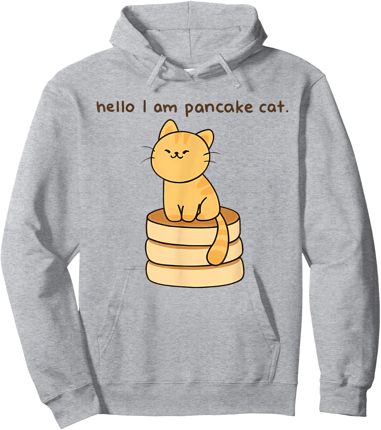 hello I am pancake cat. Funny design Hoodie - Hoodie | Ash