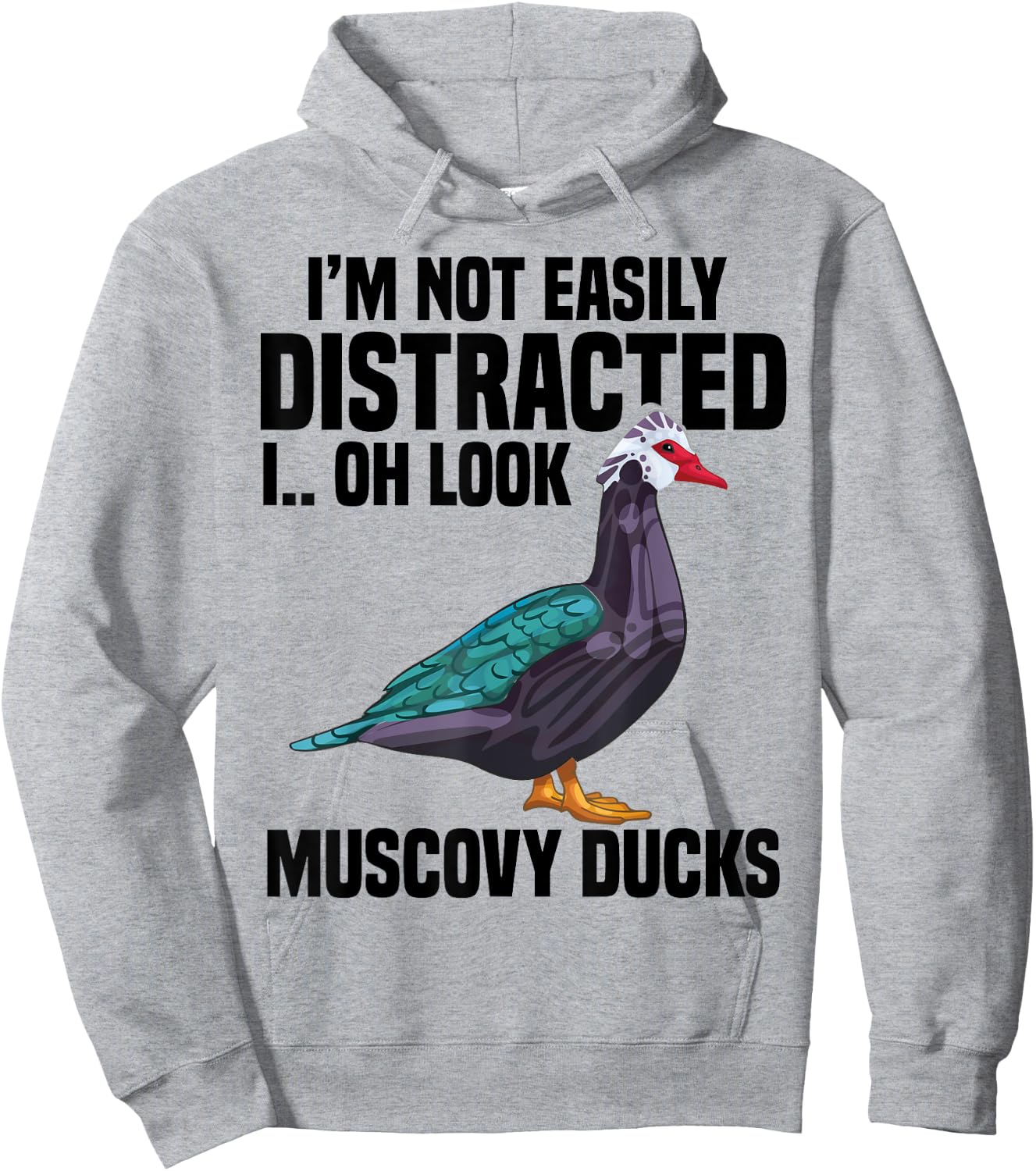 Muscovy Duck Plush Muscovy Duck Necklace Food Muscovy Ducks Hoodie - Hoodie | Ash