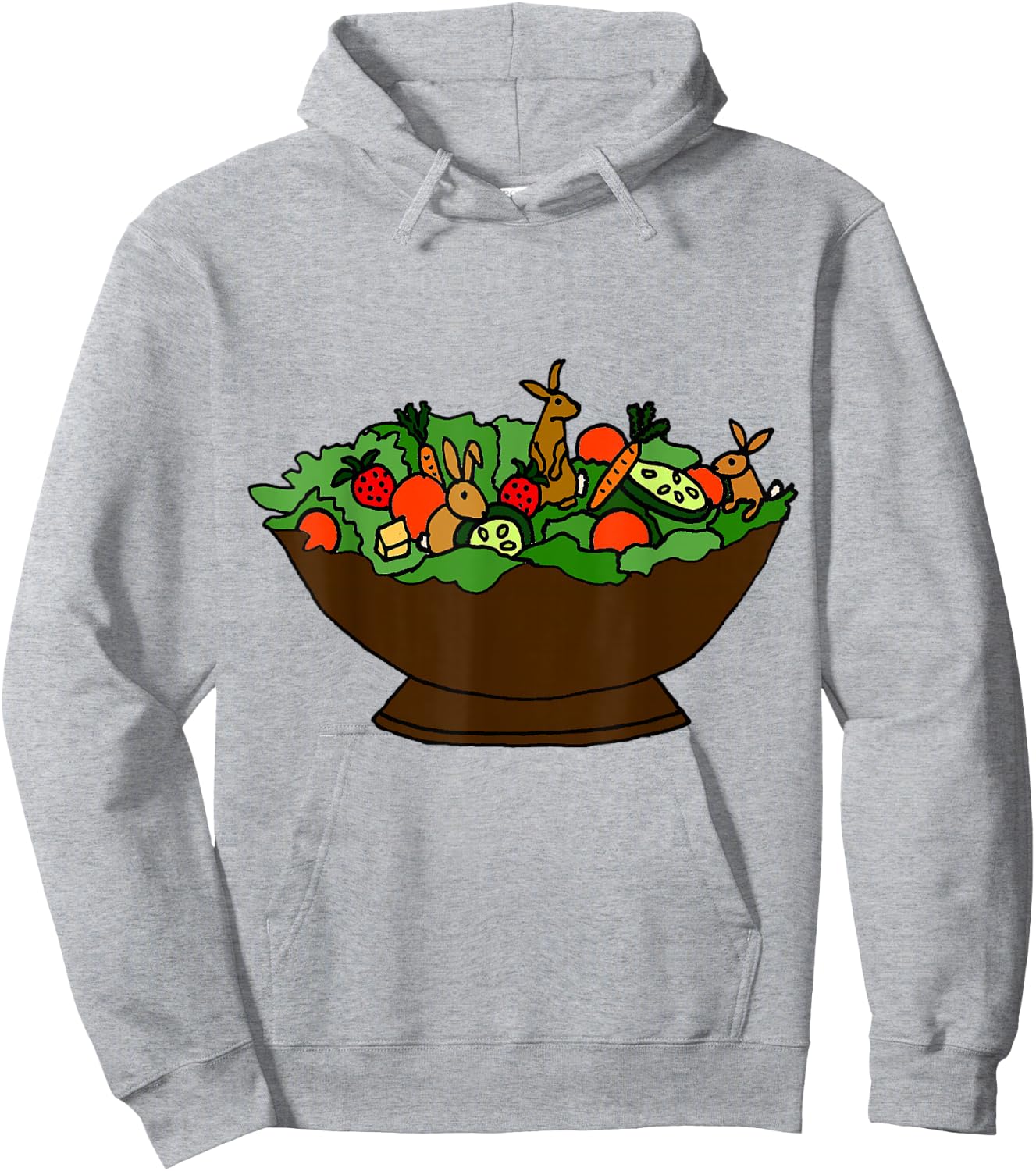 Smilenowtees Funny Bunny Rabbits in Garden Salad Hoodie - Hoodie | Ash