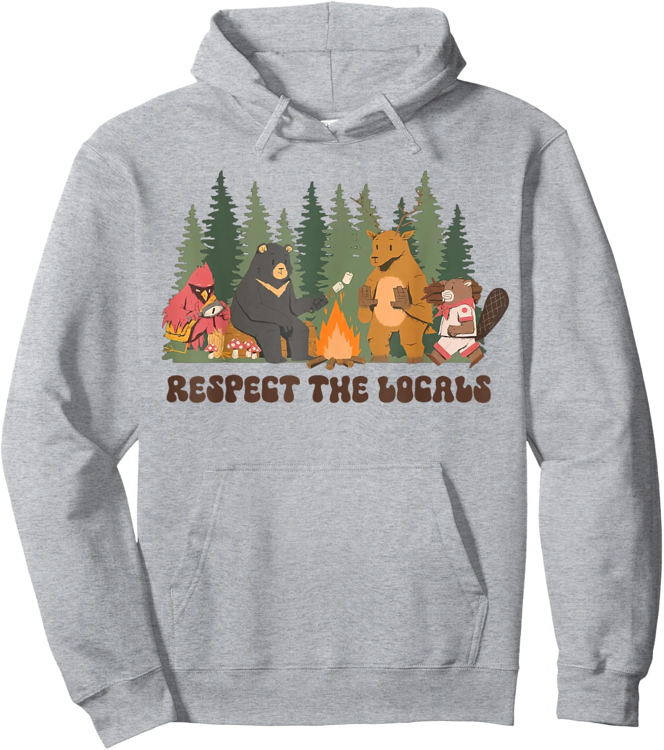 Respect The Local Bear Wildlife Animal National Parks Hoodie - Hoodie | Ash
