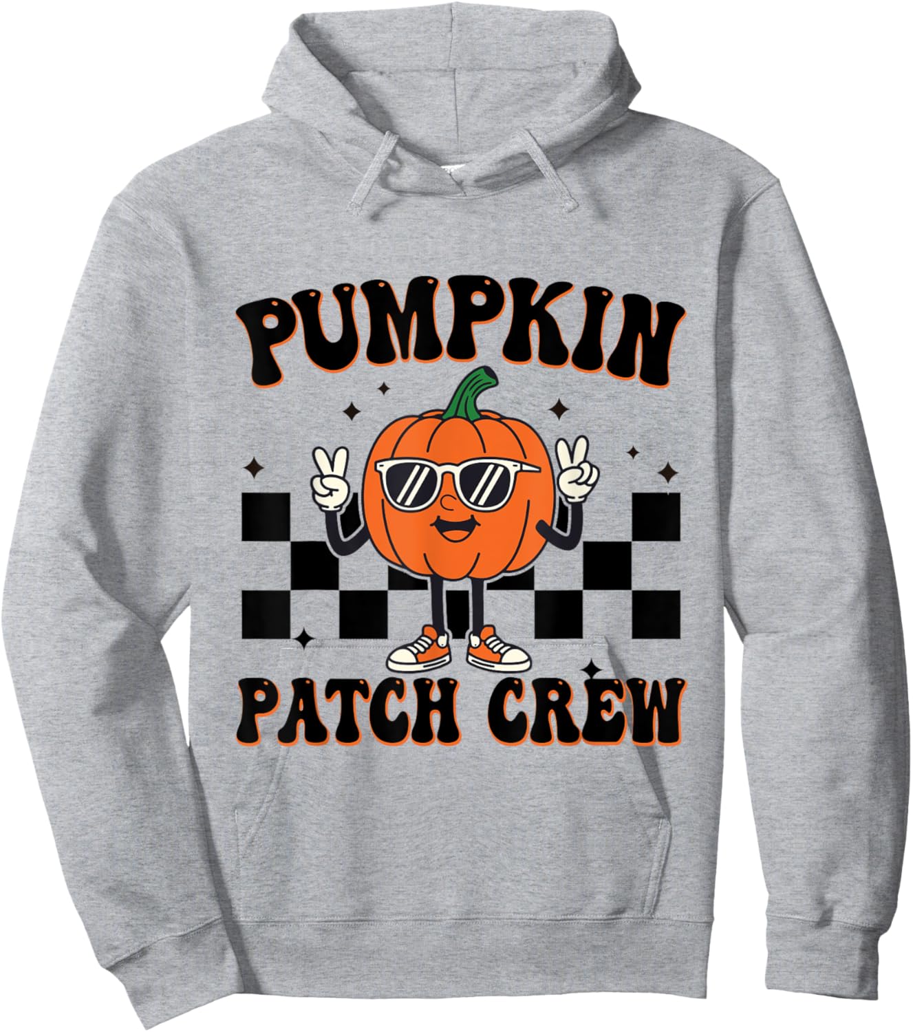 Pumpkin Patch Crew Matching Family Halloween Groovy Hoodie - Hoodie | Ash